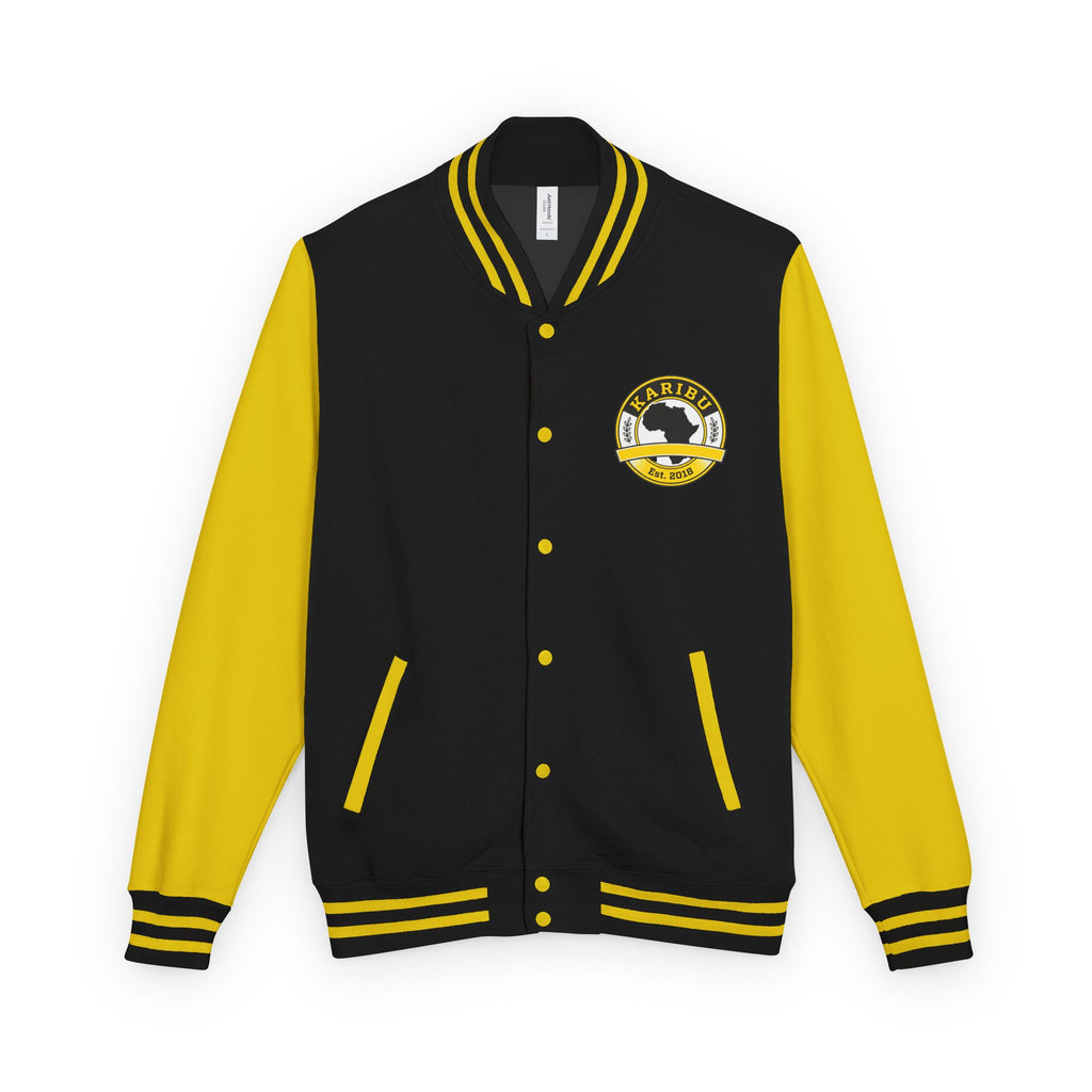 Varsity Jacket — Black & Yellow KARIBU Africa Theme Crest
