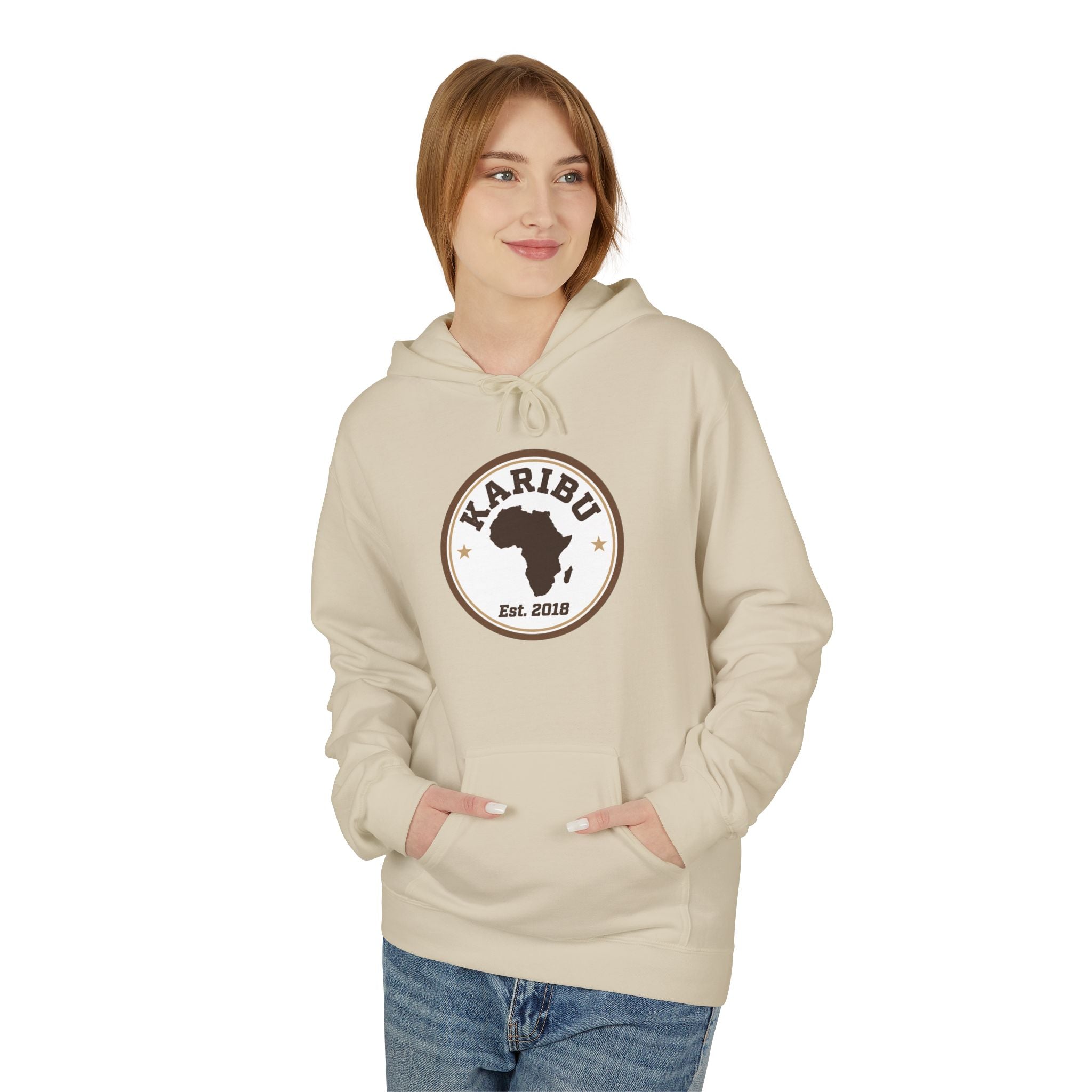 Hoodie Soft style, warm colors Karibu Vintage logo