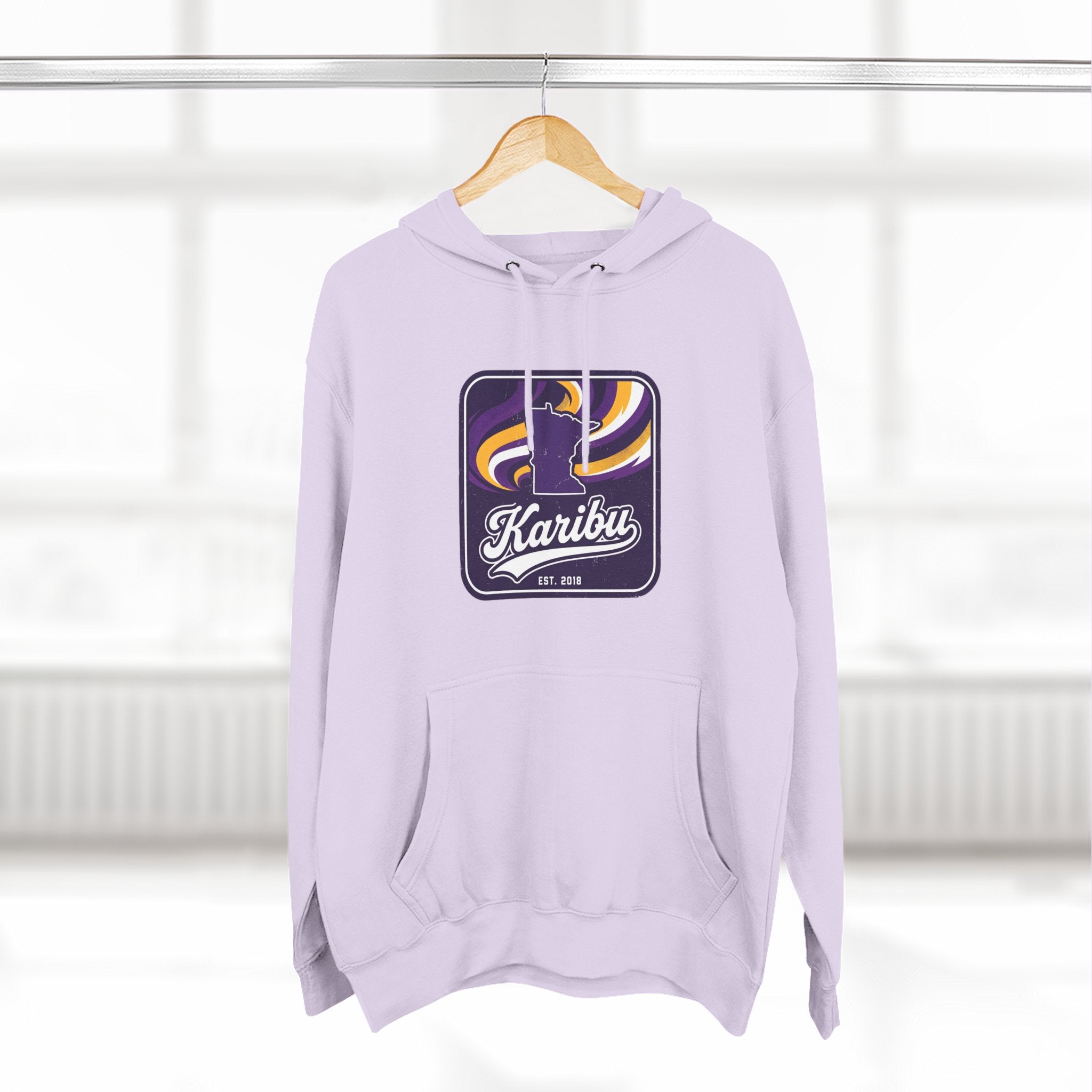 Hoodie - Karibu Retro Wave Logo Fleece Hoodie