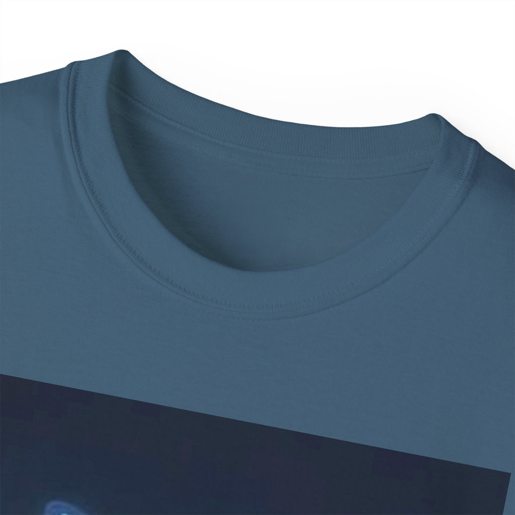 Mystic Neon Butterfly T‑Shirt — Glowing Cityscape Graphic Tee
