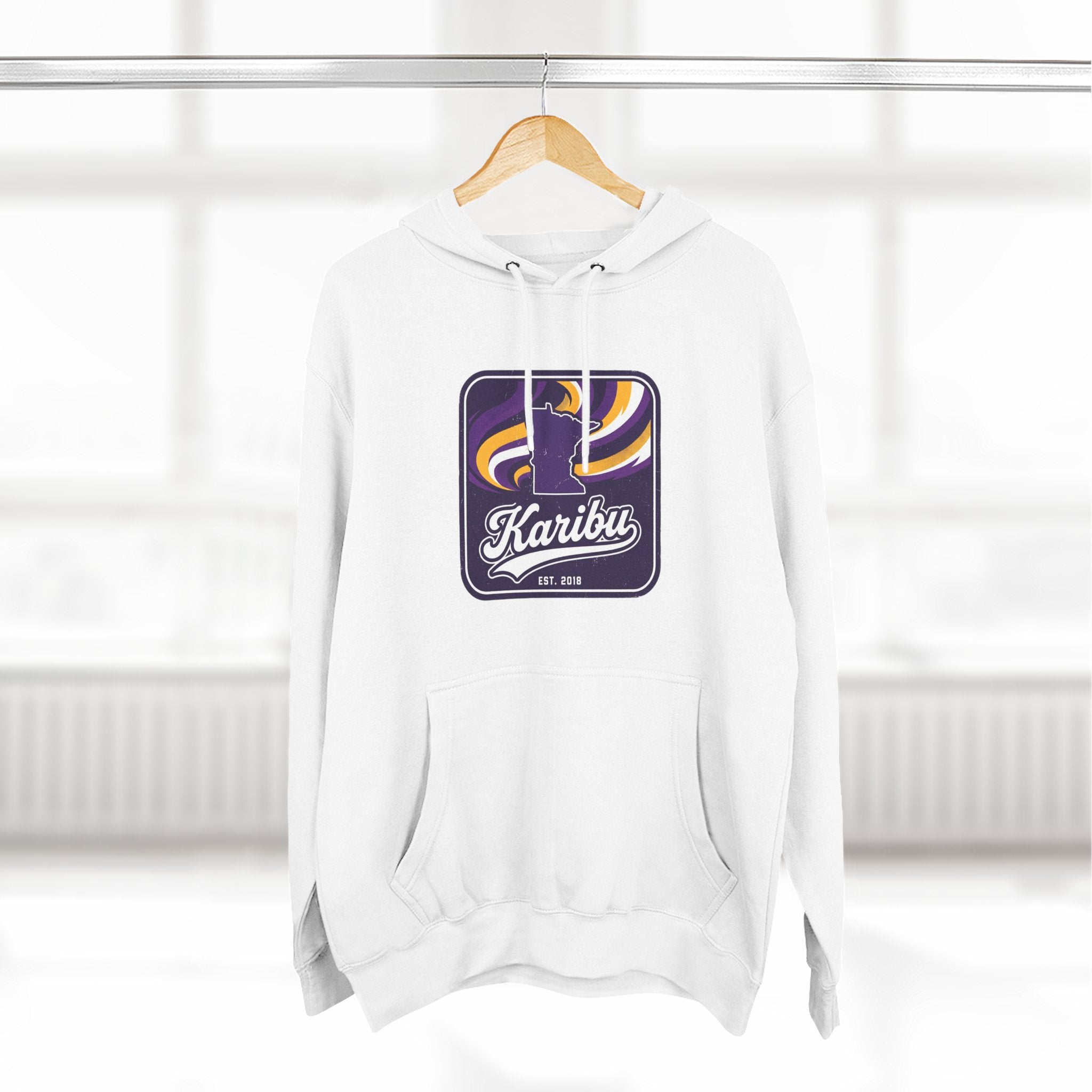 Hoodie - Karibu Retro Wave Logo Fleece Hoodie