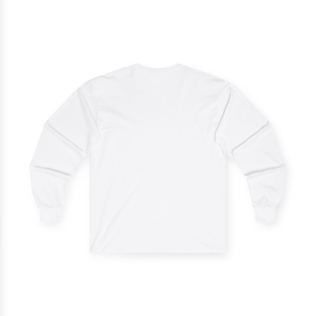 Optical Wave Long Sleeve Tee — Black Grid Illusion Design