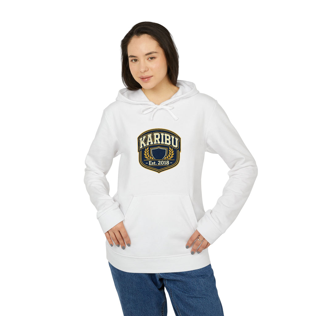Karibu Est. 2018 Hoodie – Retro Patch Logo Fleece Hoodie