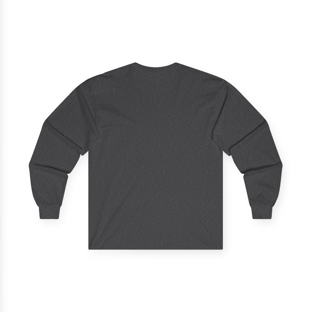 Optical Wave Long Sleeve Tee — Black Grid Illusion Design