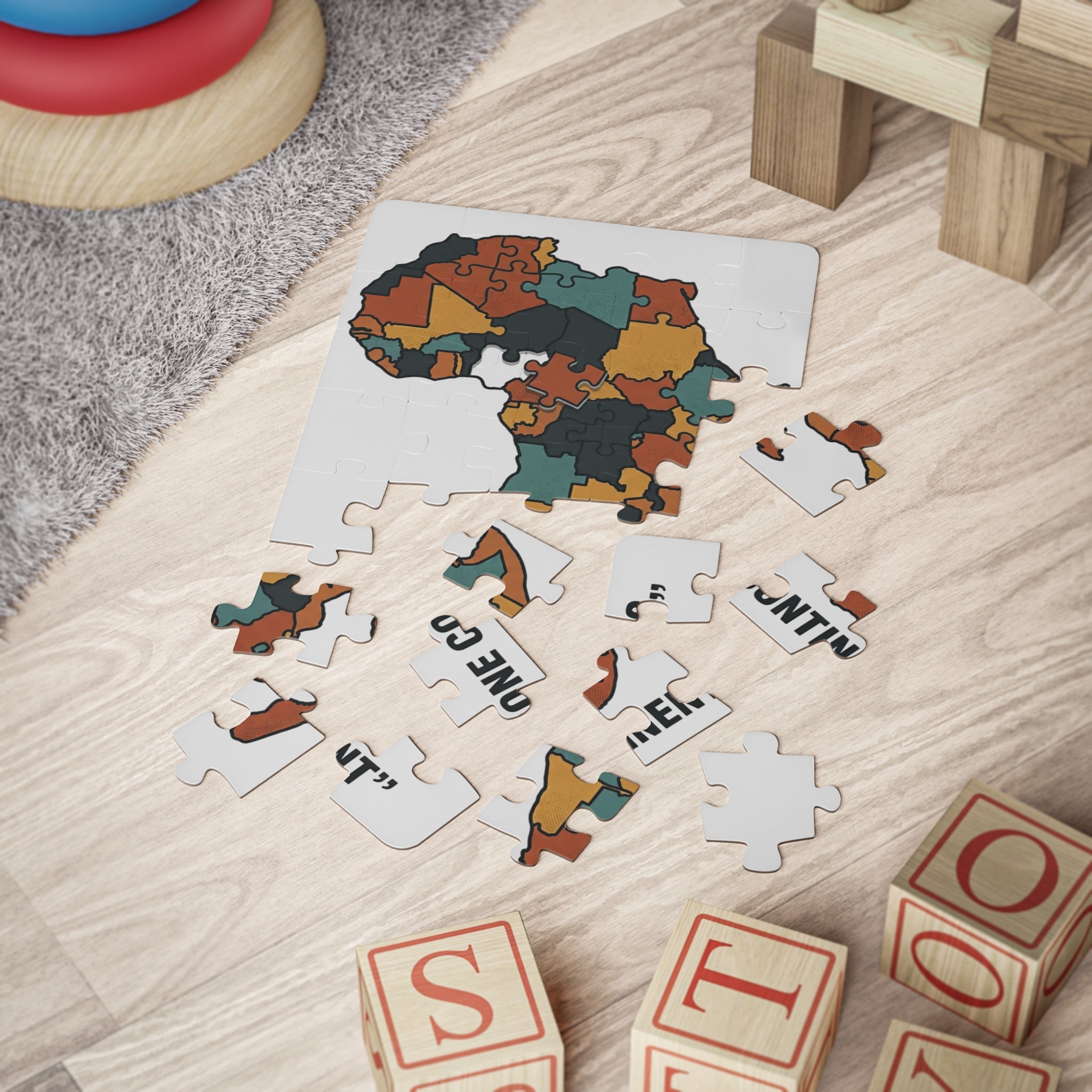 Kids Puzzle — Africa Map Jigsaw (30-Piece) “One Continent” Educational Toy