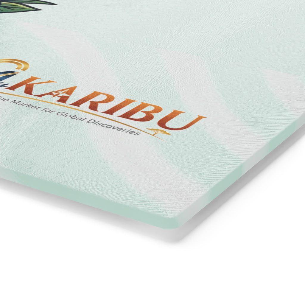 Tropical Beach Cutting Board — Hammock Sunset Design, Floral Palm Island Kitchen Decor