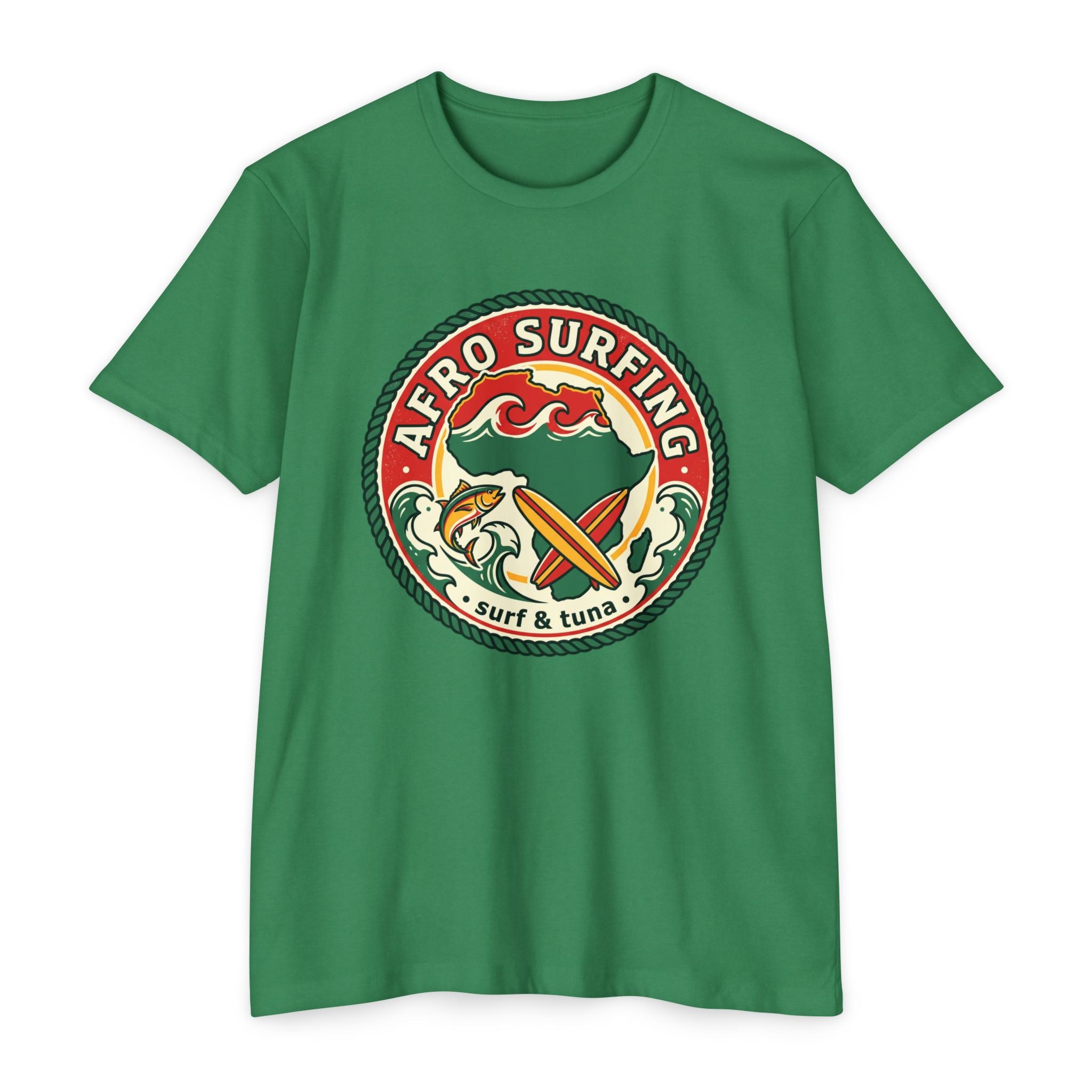 Afro Surfing Vintage Surfboard T-Shirt