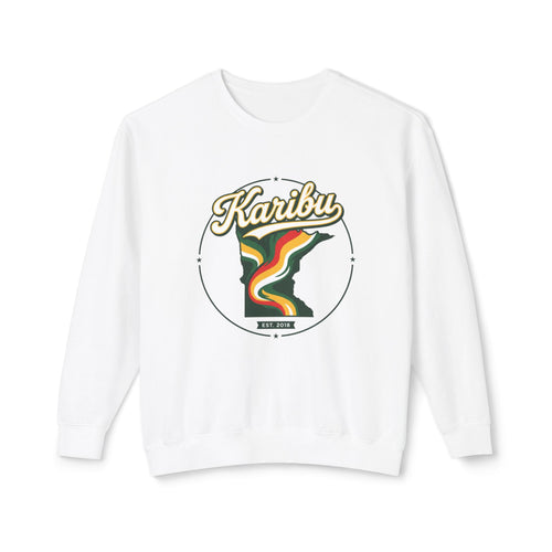 Karibu Minnesota Crewneck Sweatshirt — Retro State Map Graphic