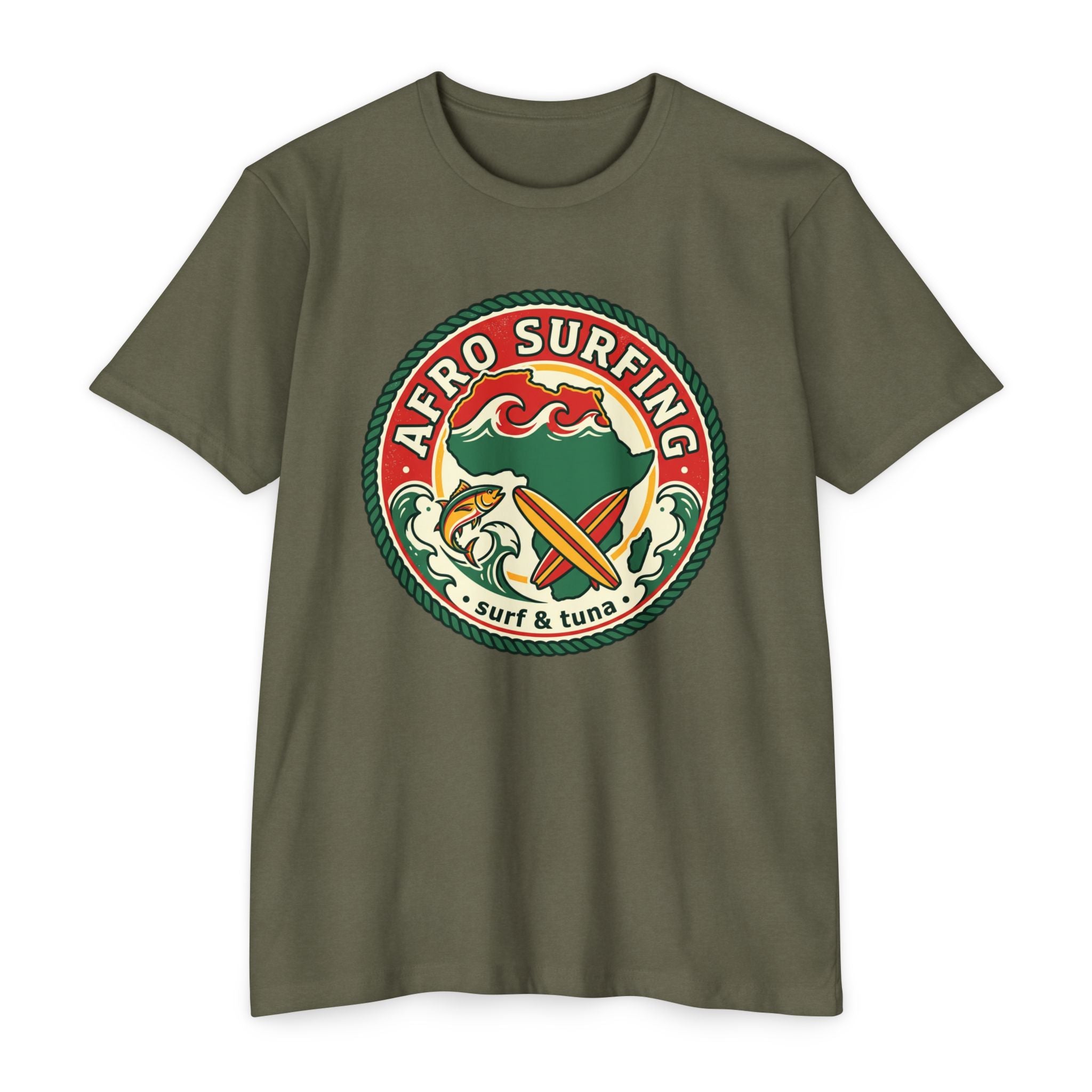 Afro Surfing Vintage Surfboard T-Shirt