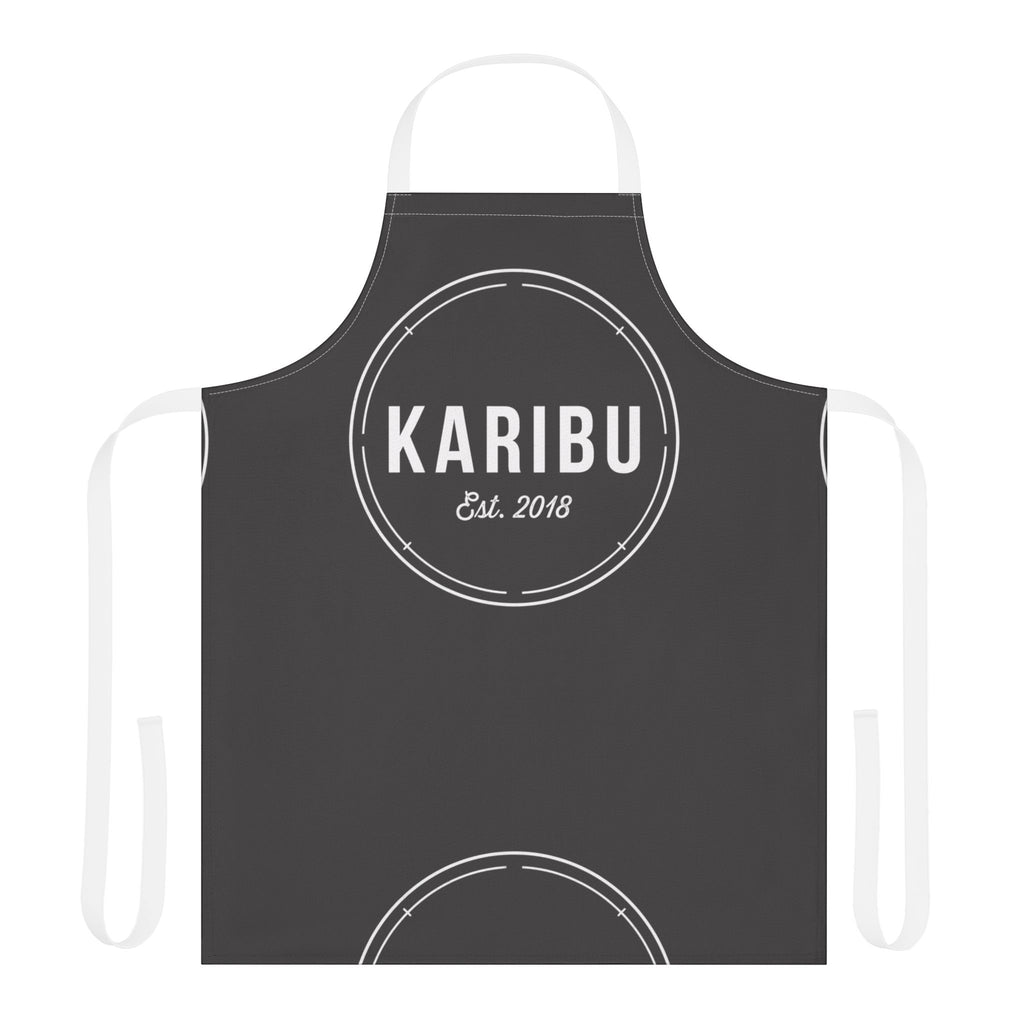 Karibu Est. 2018 Grey Kitchen Apron — Personalized Welcome Chef Apron