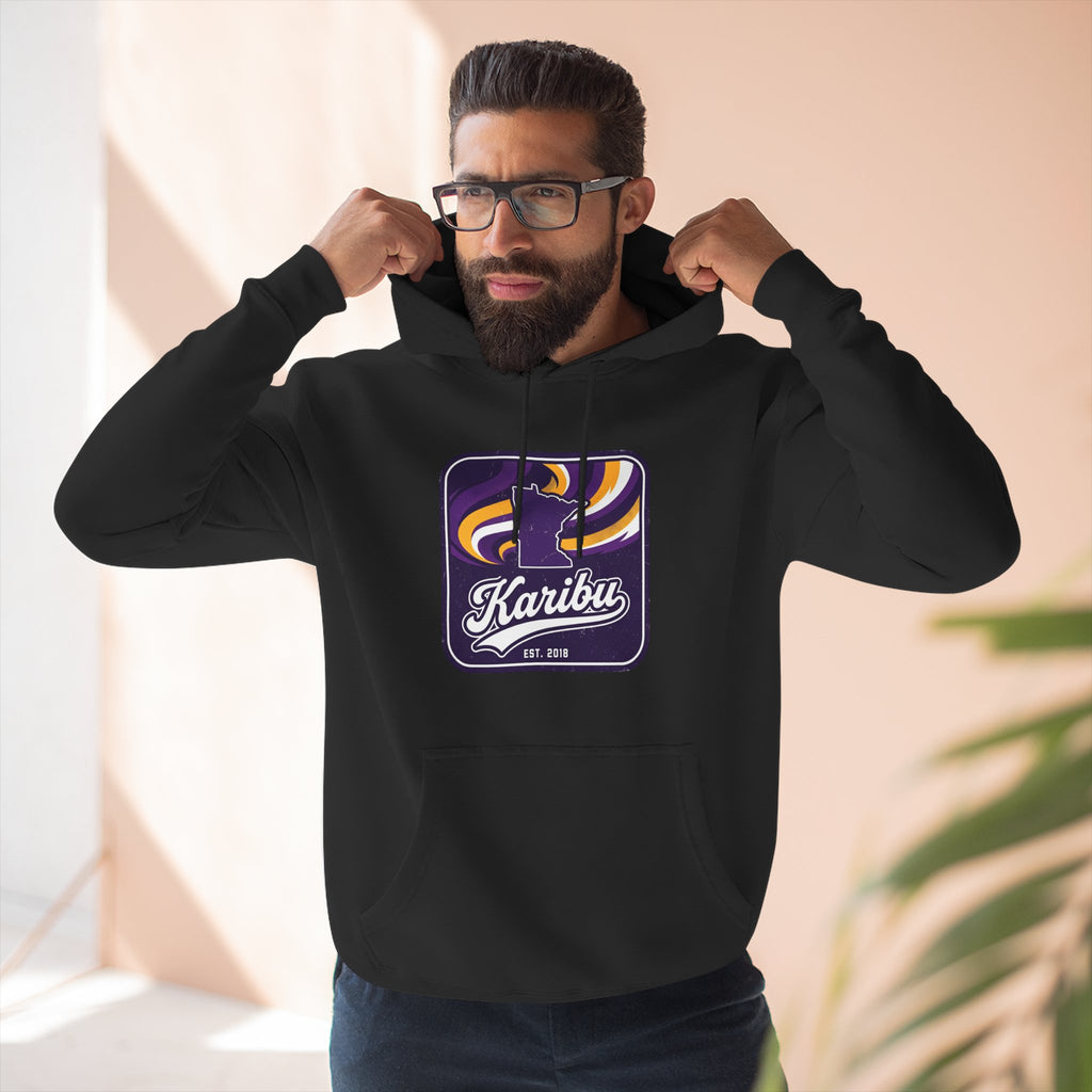 Hoodie - Karibu Retro Wave Logo Fleece Hoodie