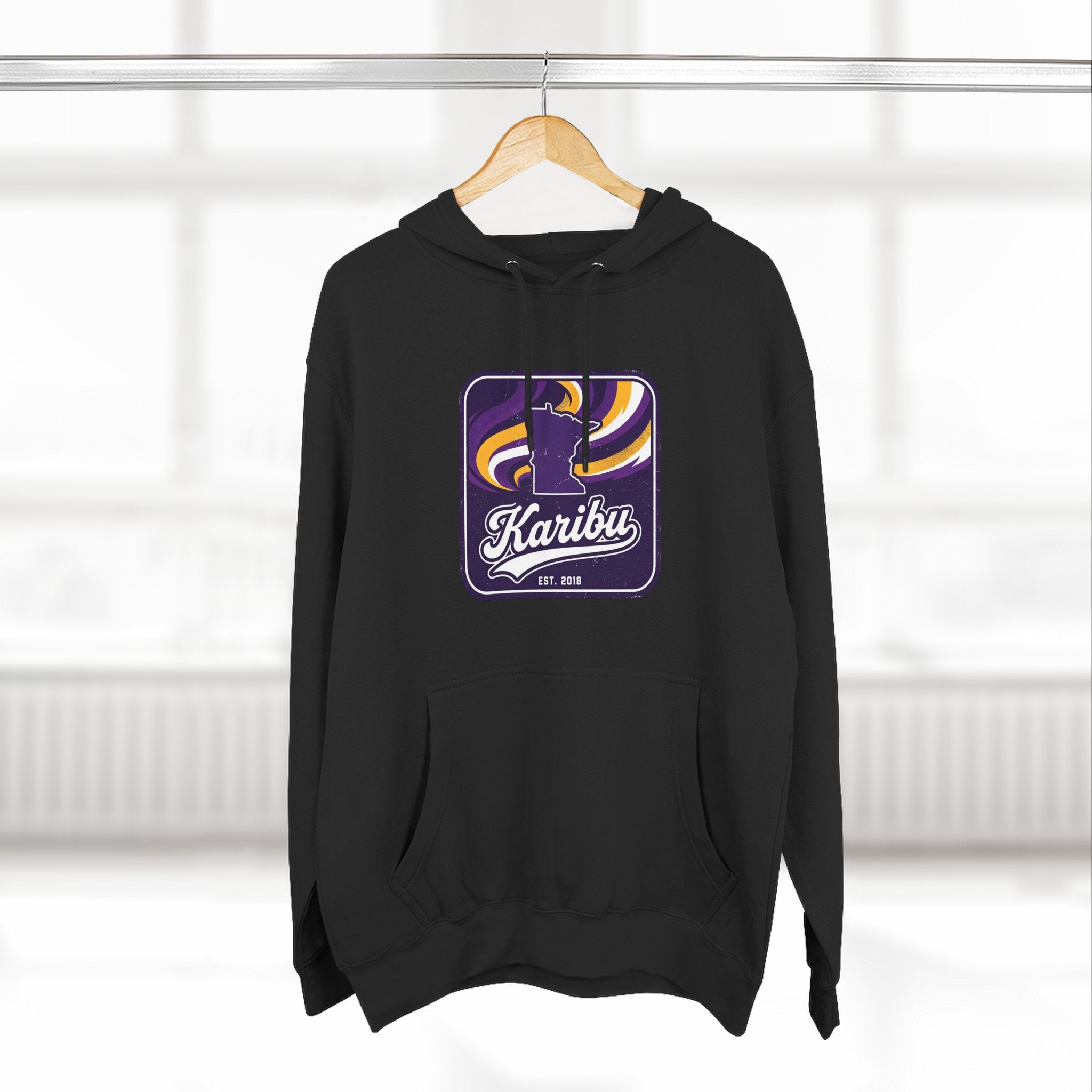 Hoodie - Karibu Retro Wave Logo Fleece Hoodie
