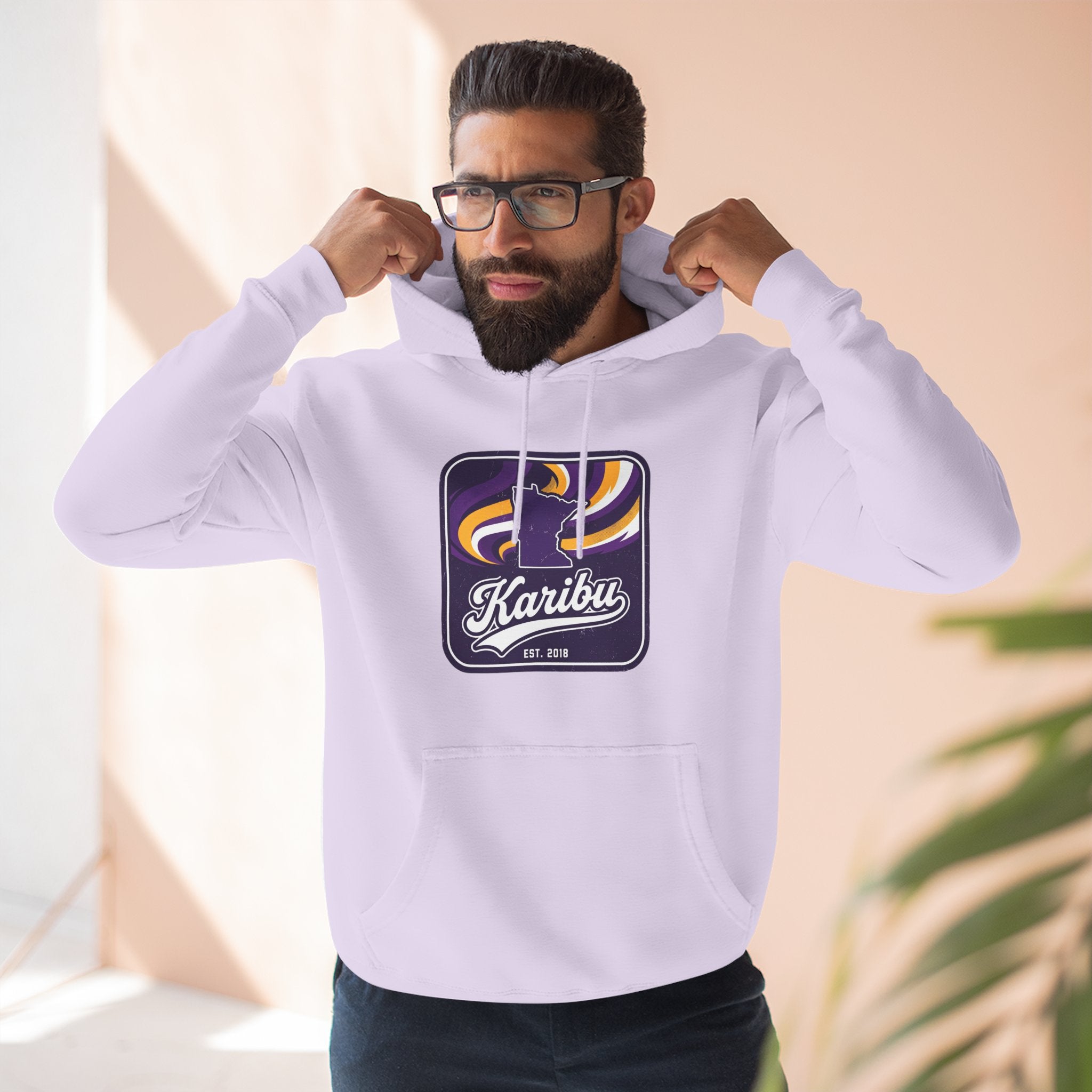 Hoodie - Karibu Retro Wave Logo Fleece Hoodie