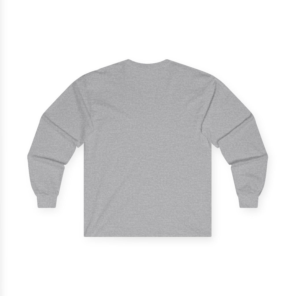 Optical Wave Long Sleeve Tee — Black Grid Illusion Design