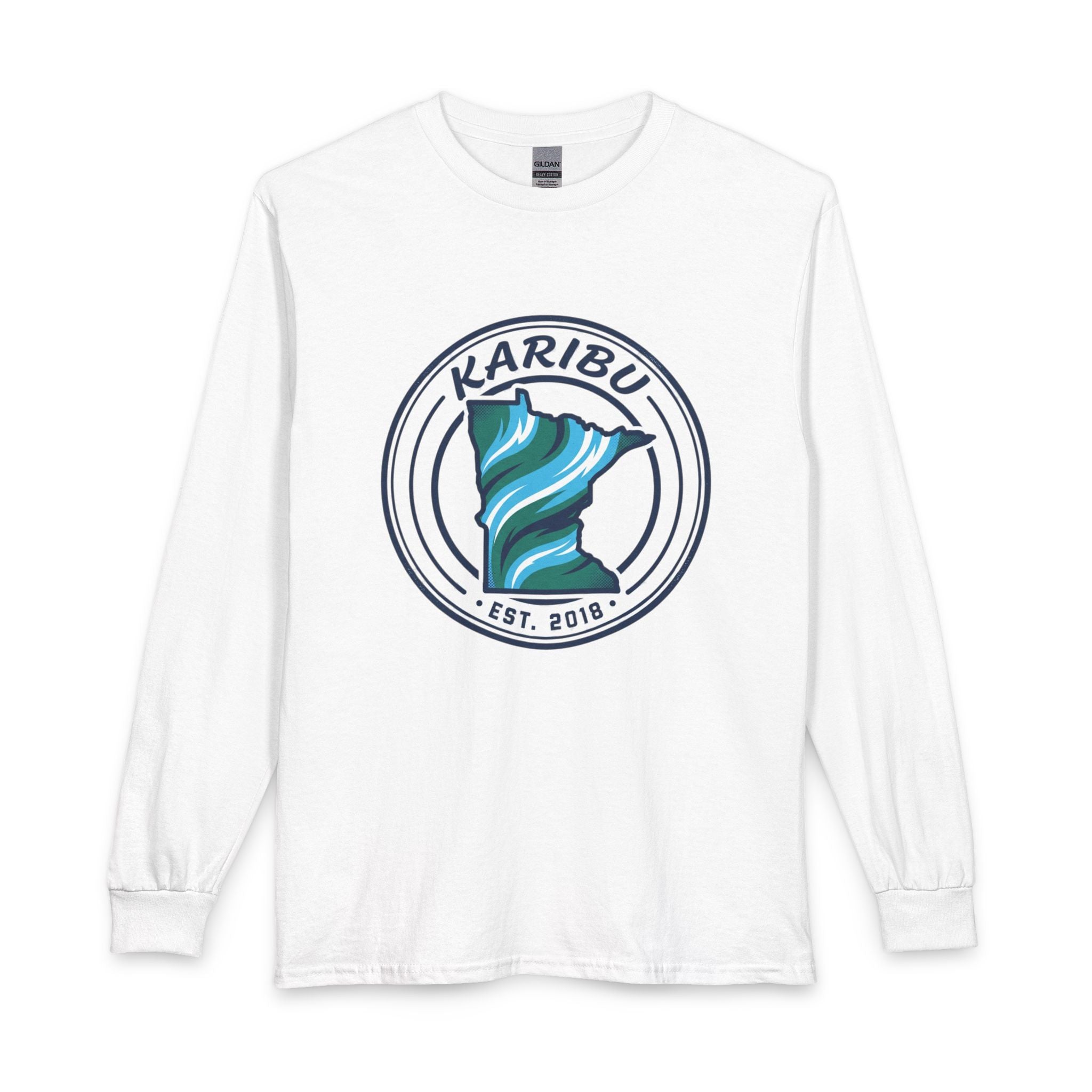 Minnesota Wave Map Long Sleeve Shirt – "Karibu" Est. 2018