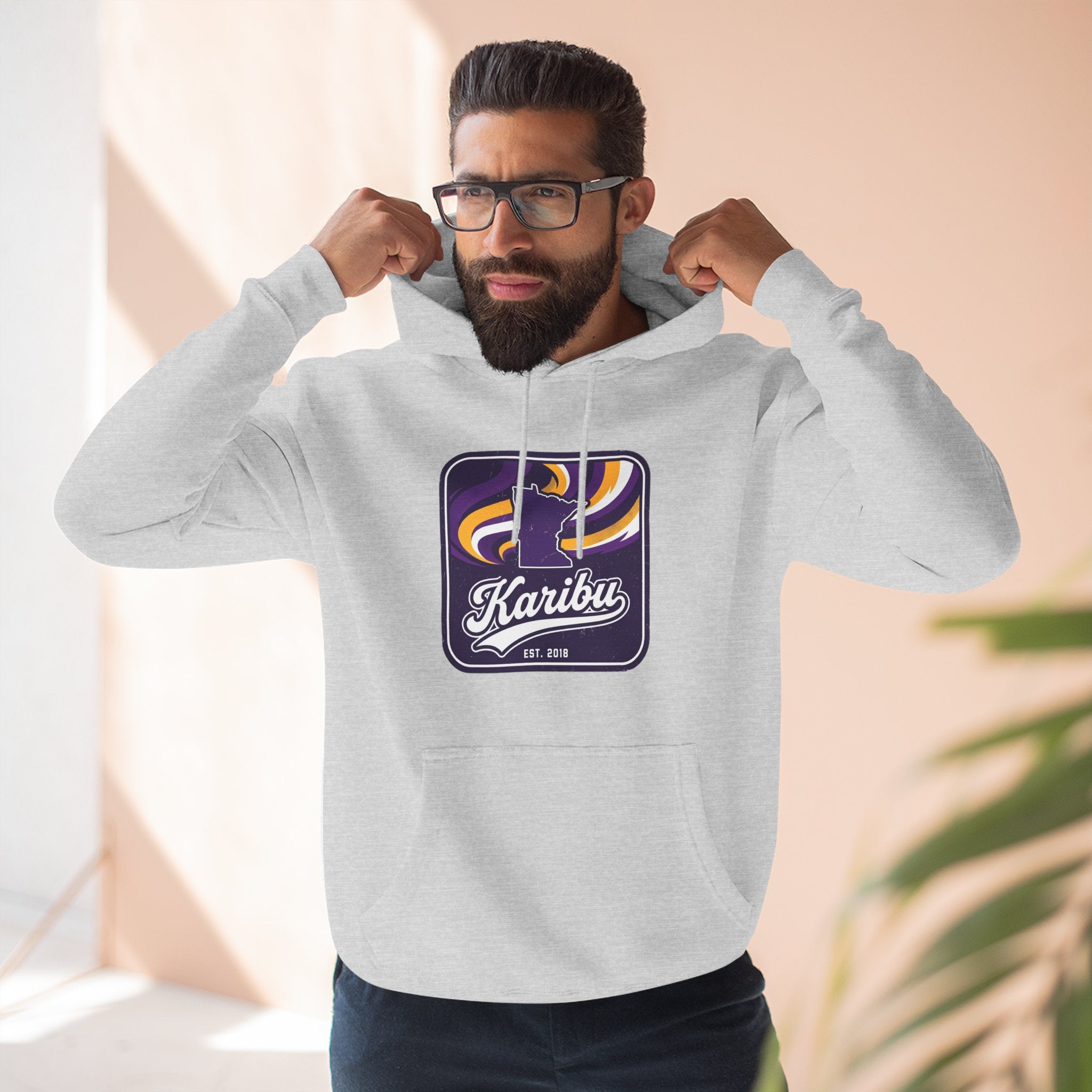 Hoodie - Karibu Retro Wave Logo Fleece Hoodie