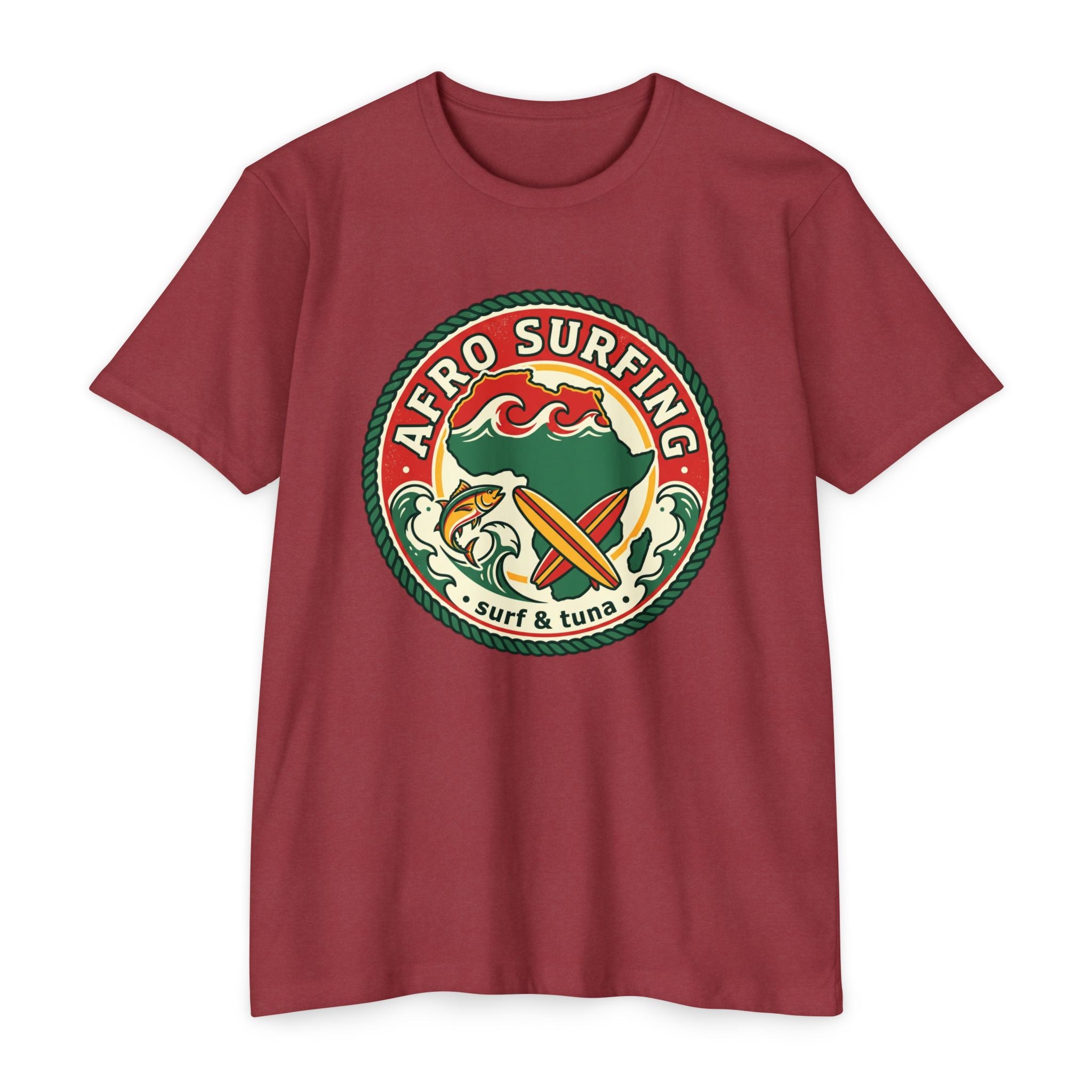 Afro Surfing Vintage Surfboard T-Shirt