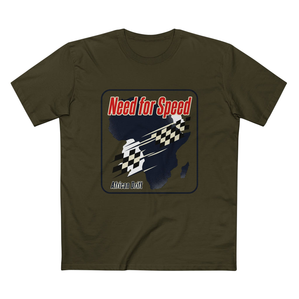 Need for Speed African Drift T‑Shirt — Racing Flag Map Graphic Tee