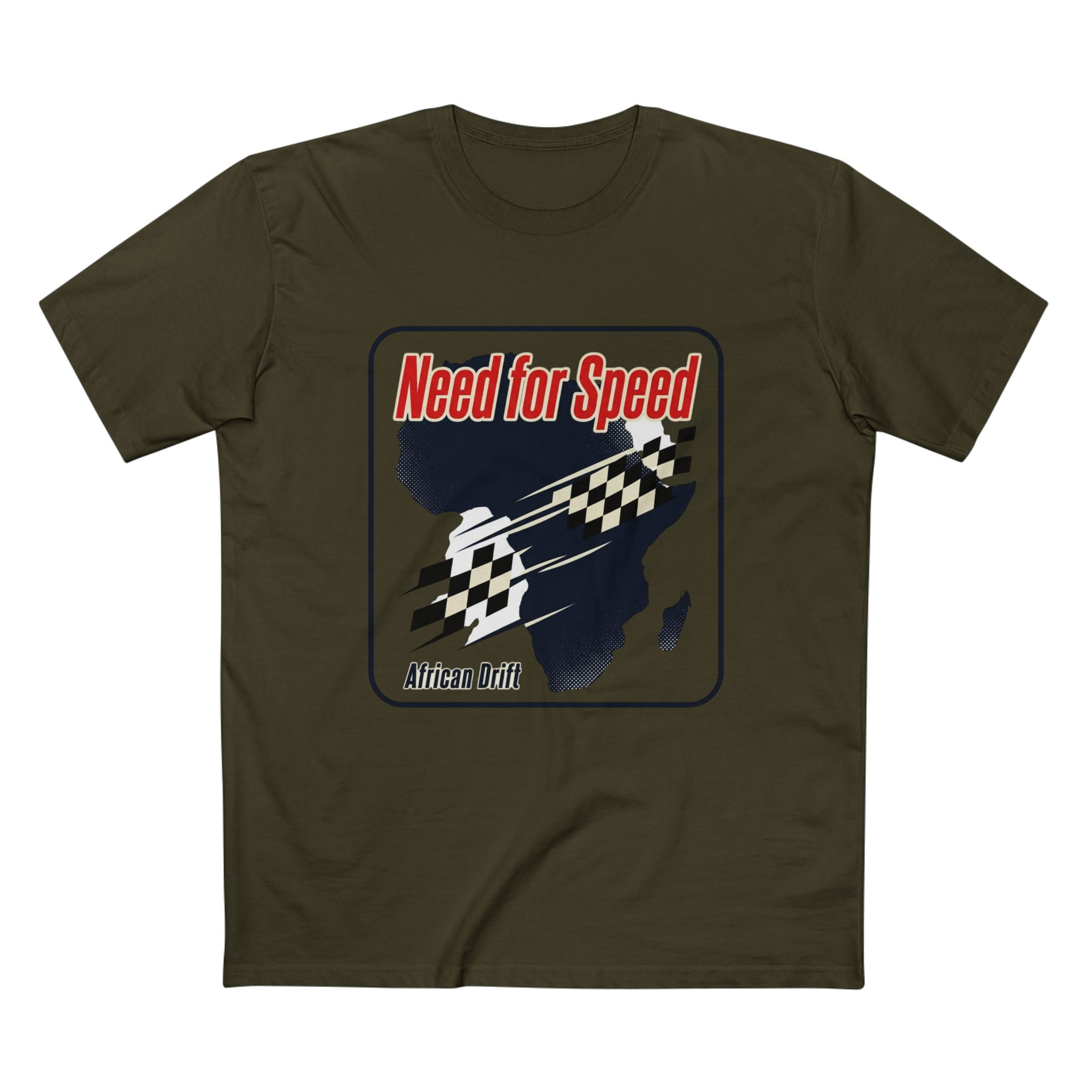 Need for Speed African Drift T‑Shirt — Racing Flag Map Graphic Tee