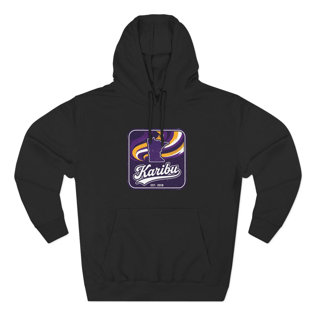 Hoodie - Karibu Retro Wave Logo Fleece Hoodie
