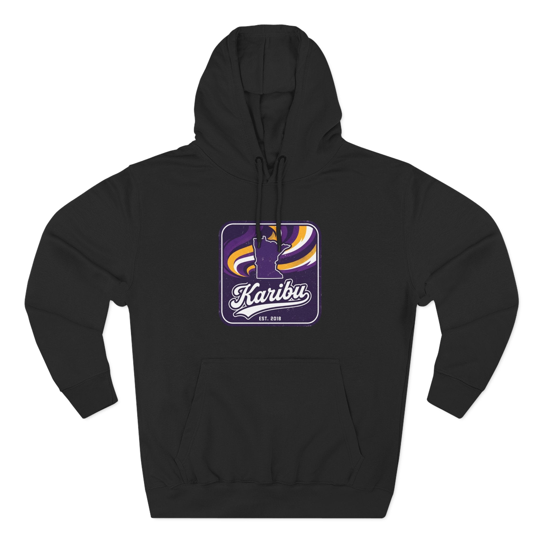Hoodie - Karibu Retro Wave Logo Fleece Hoodie