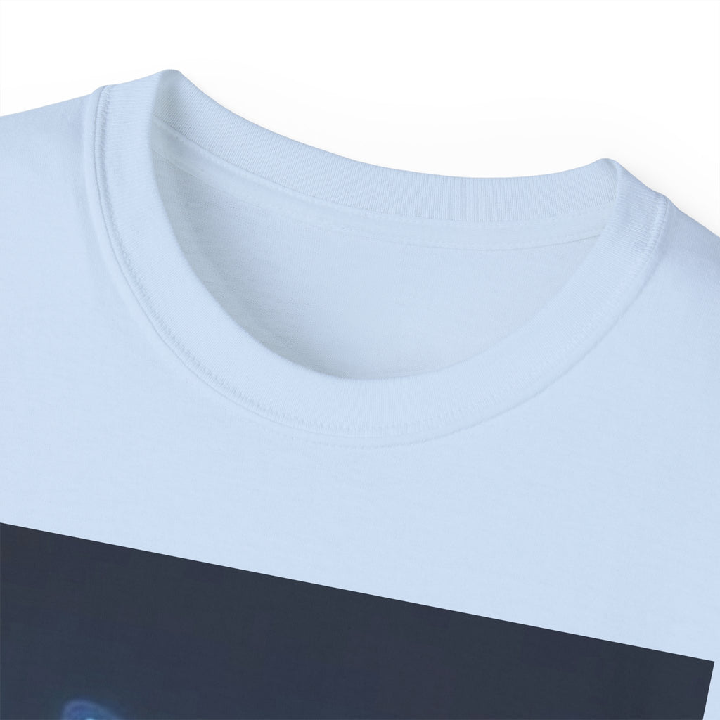 Mystic Neon Butterfly T‑Shirt — Glowing Cityscape Graphic Tee
