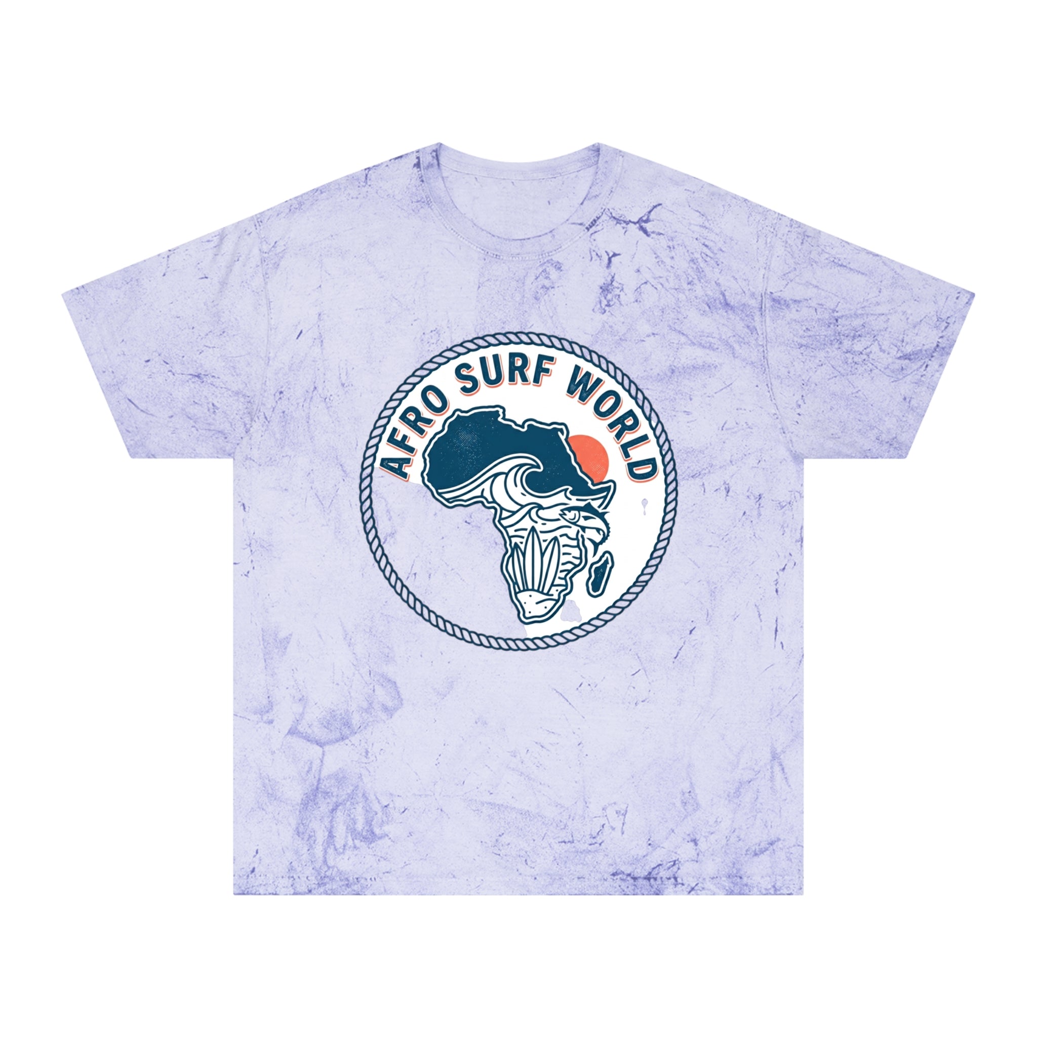 Afro Surf World Tie-Dye T-Shirt — Vintage Surf Logo Tee