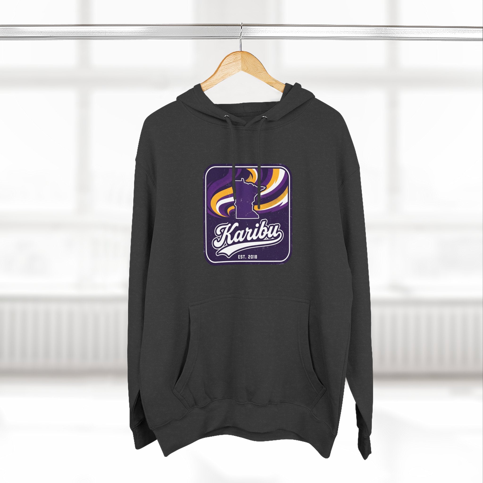 Hoodie - Karibu Retro Wave Logo Fleece Hoodie