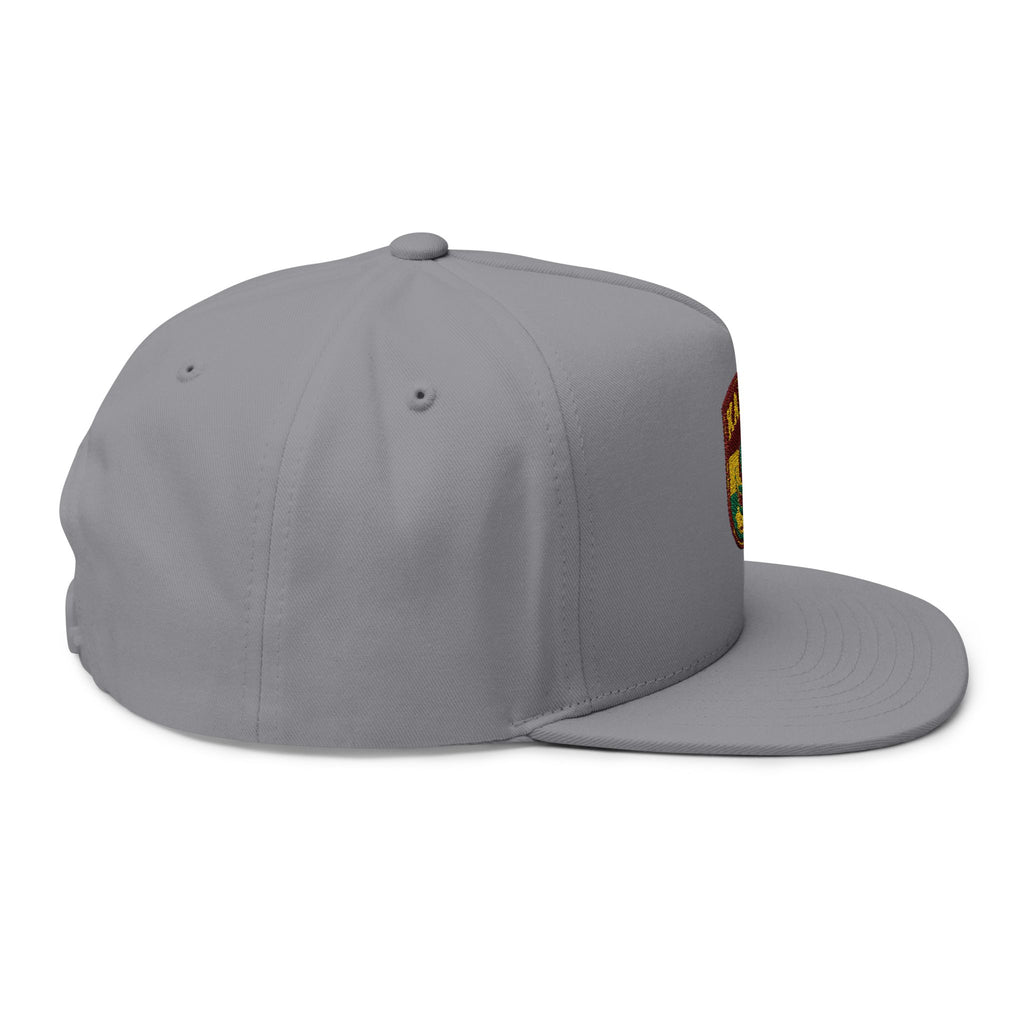 Karibu Embroidered Flat Bill Cap — African Safari Patch Snapback