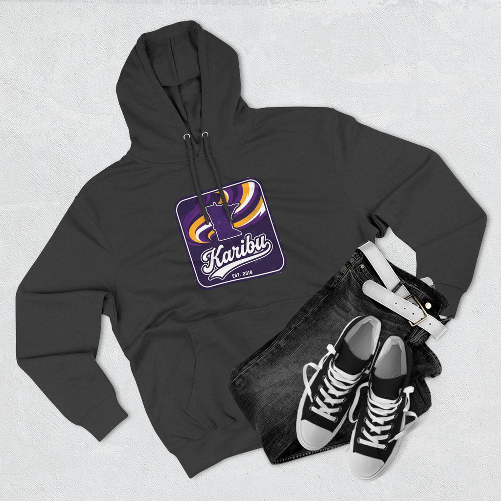 Hoodie - Karibu Retro Wave Logo Fleece Hoodie