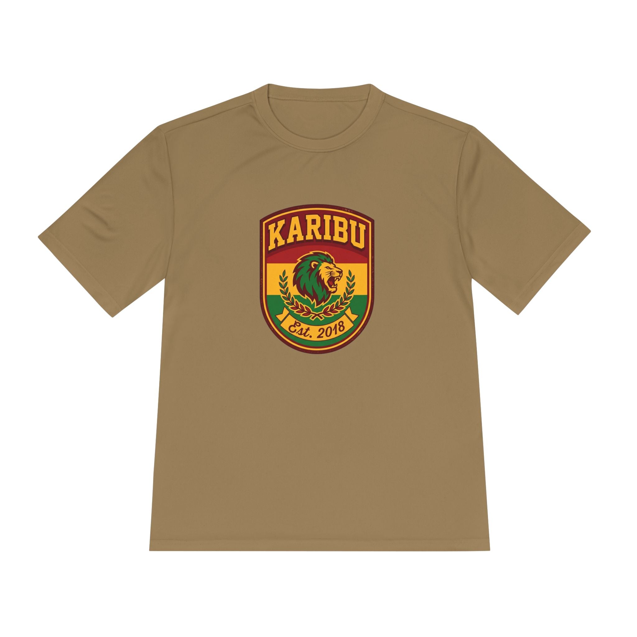 Karibu Lion Shield Tee — African Heritage Emblem Moisture‑Wicking Shirt