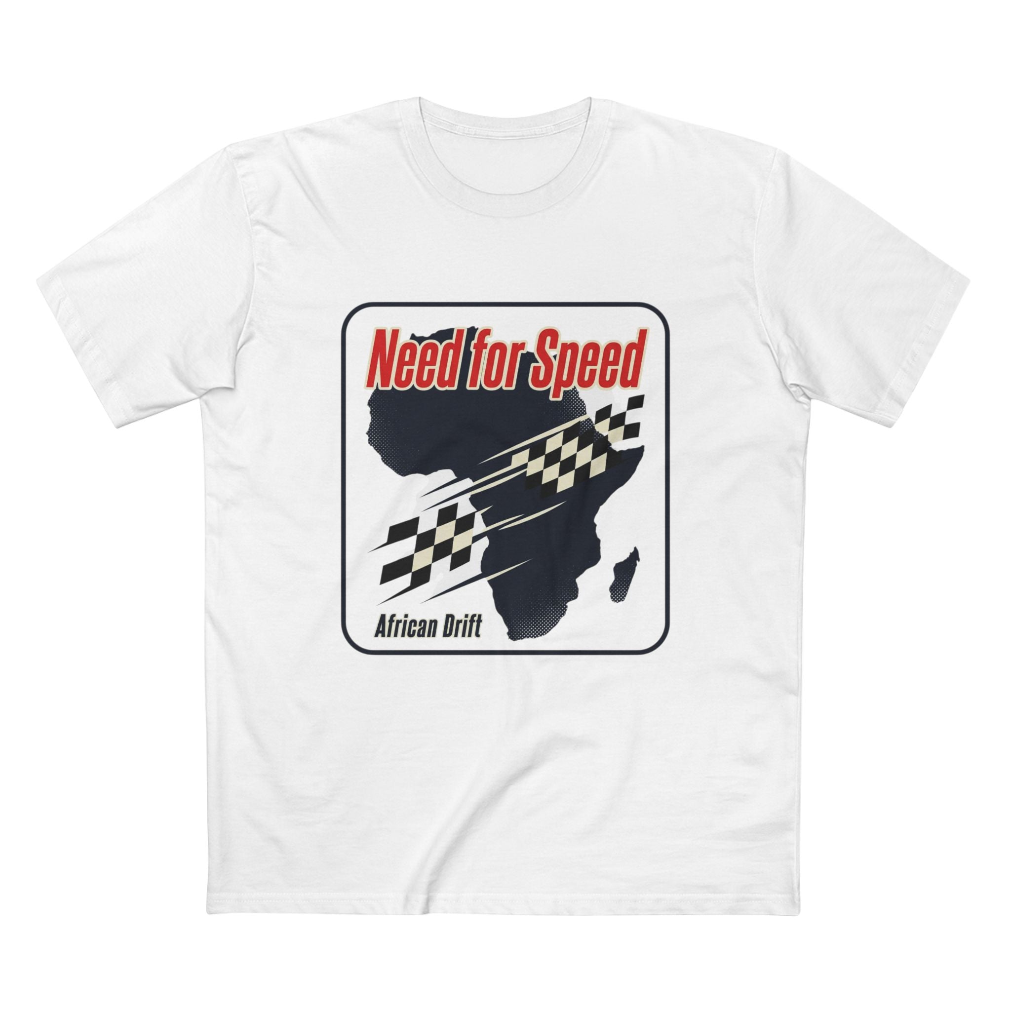 Need for Speed African Drift T‑Shirt — Racing Flag Map Graphic Tee