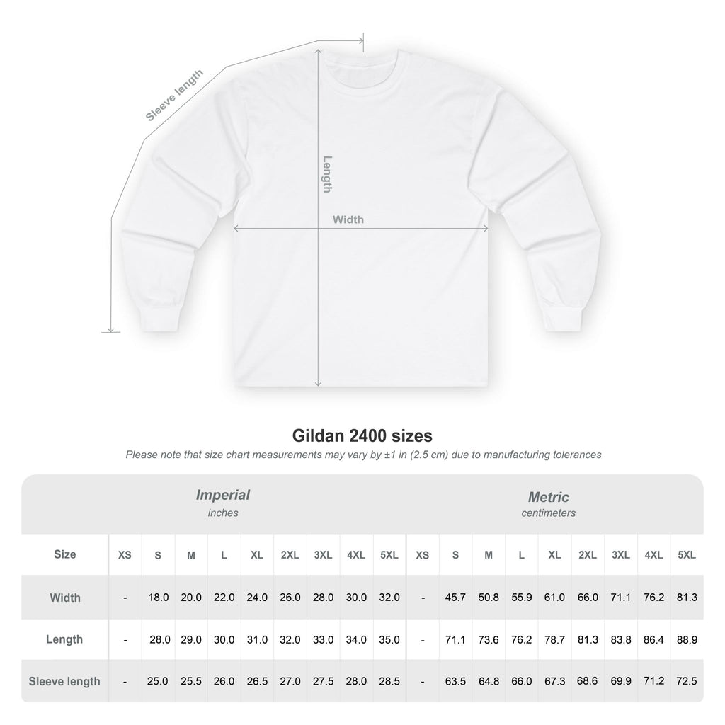 Optical Wave Long Sleeve Tee — Black Grid Illusion Design