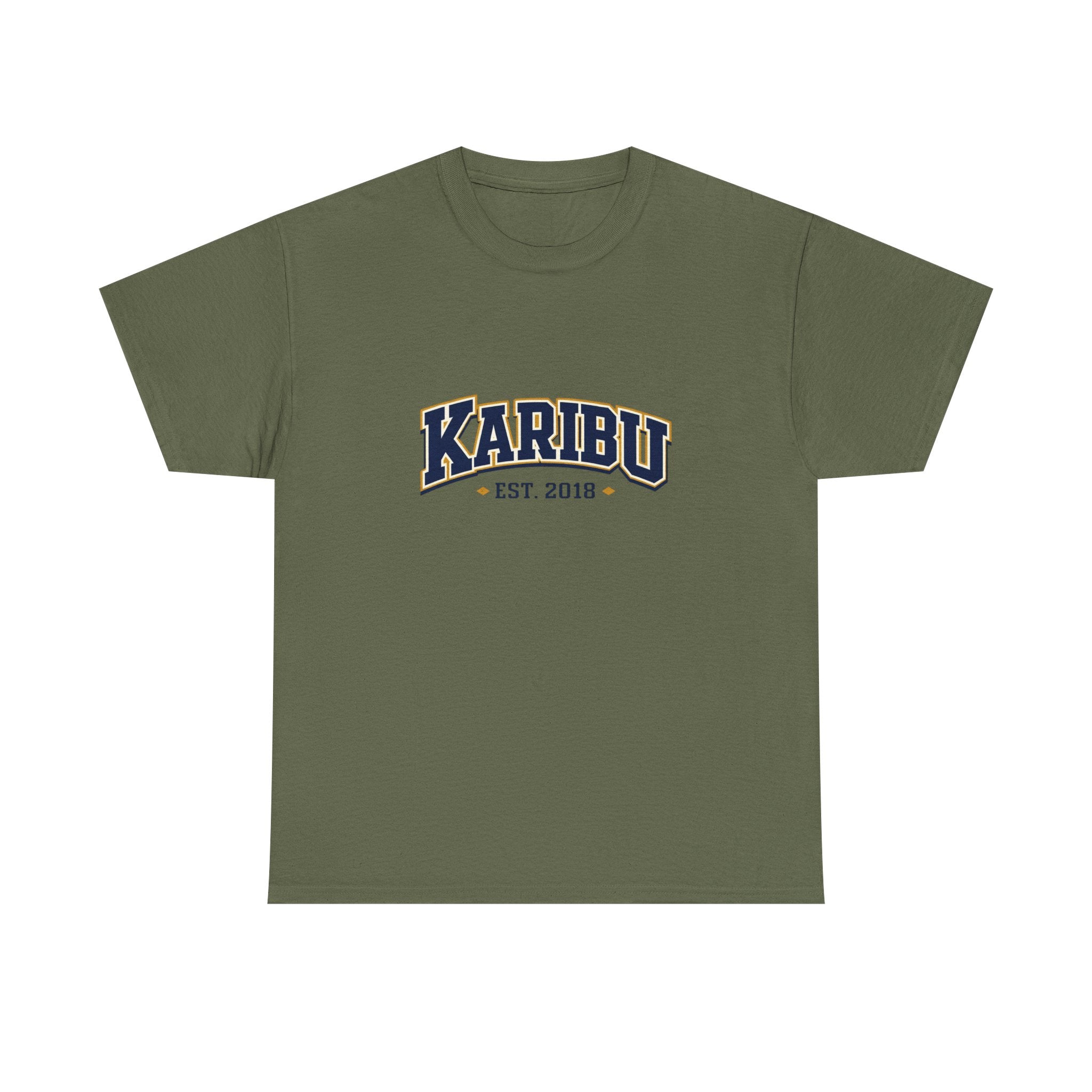 Karibu Est. 2018 Graphic Tee — Vintage Collegiate White T‑Shirt