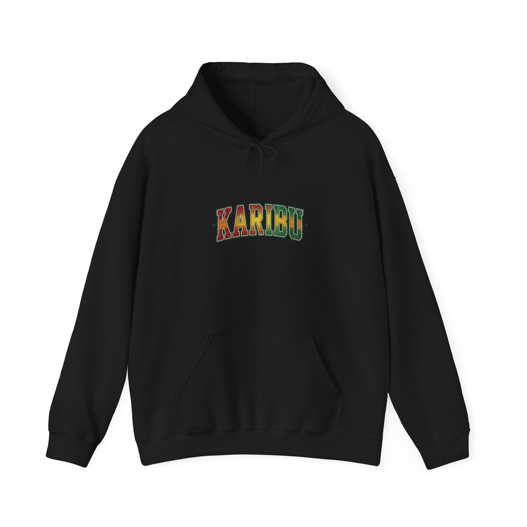 Karibu Rasta Hoodie - Welcome Swahili Graphic Hooded Sweatshirt
