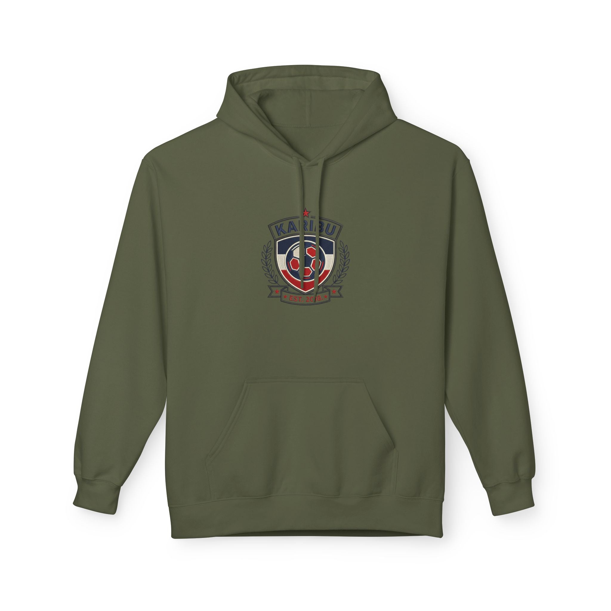 Karibu Crest Hoodie — African Welcome Emblem Pullover