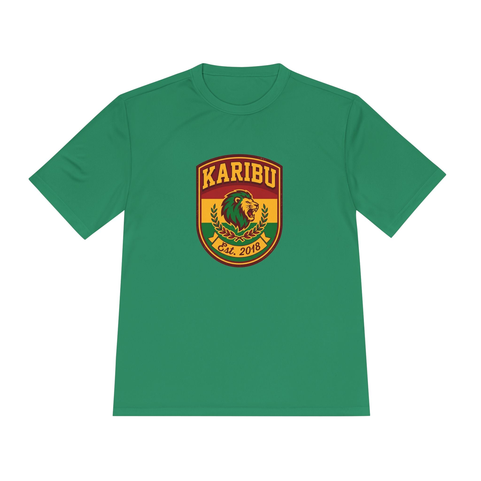 Karibu Lion Shield Tee — African Heritage Emblem Moisture‑Wicking Shirt