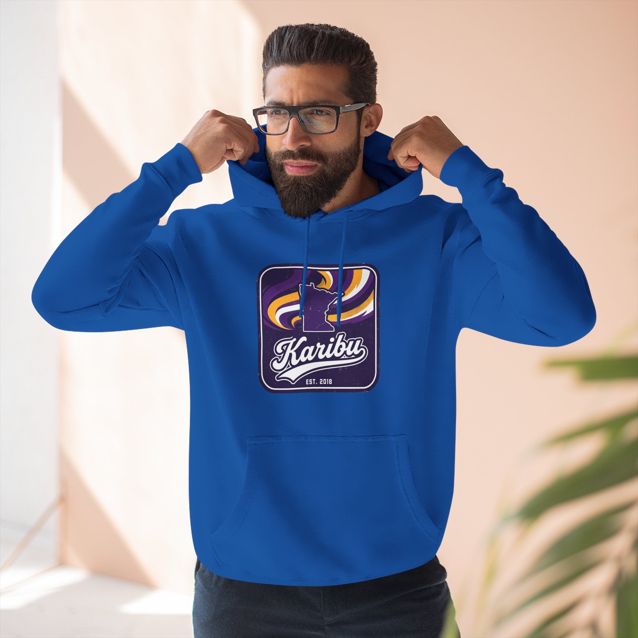 Hoodie - Karibu Retro Wave Logo Fleece Hoodie