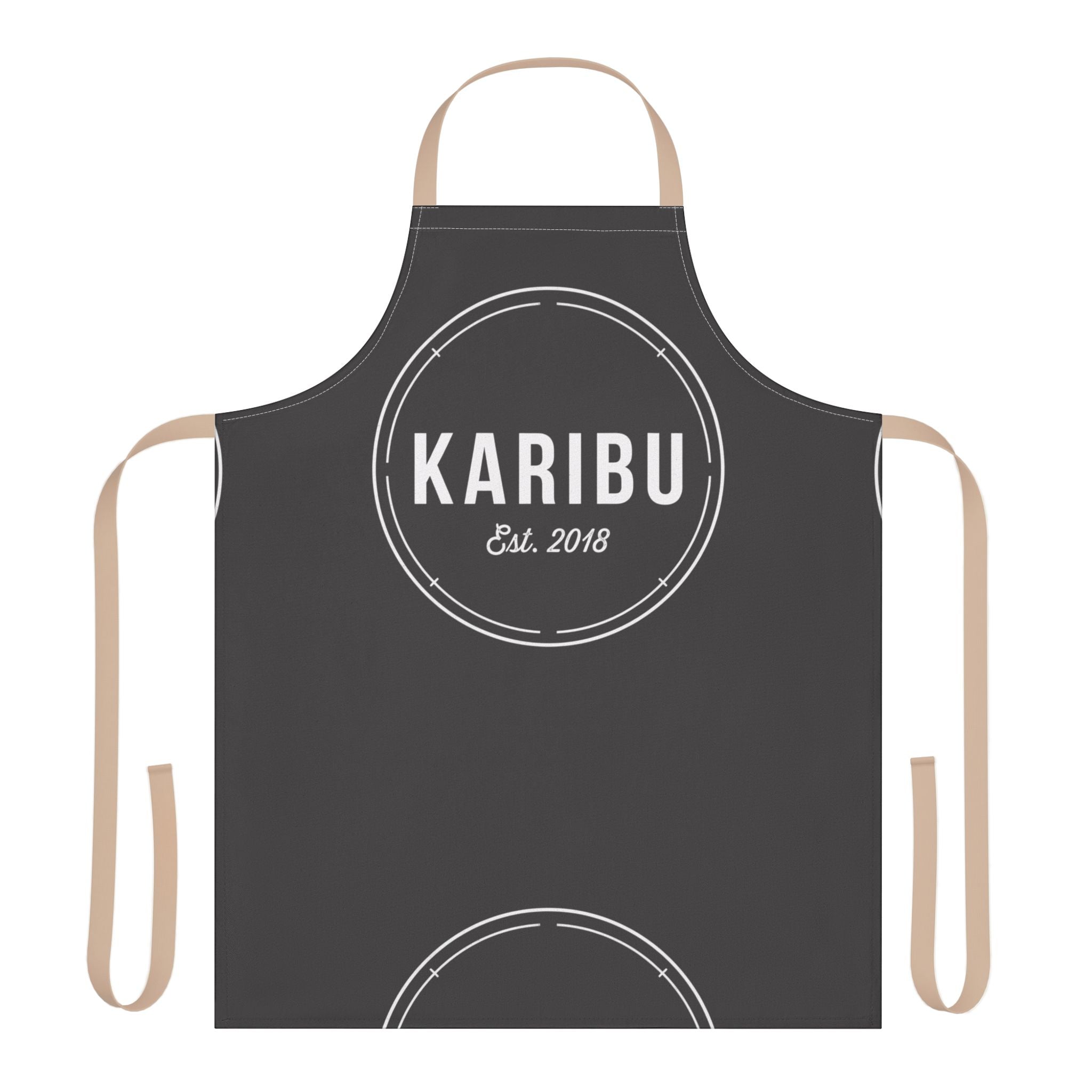 Karibu Est. 2018 Grey Kitchen Apron — Personalized Welcome Chef Apron