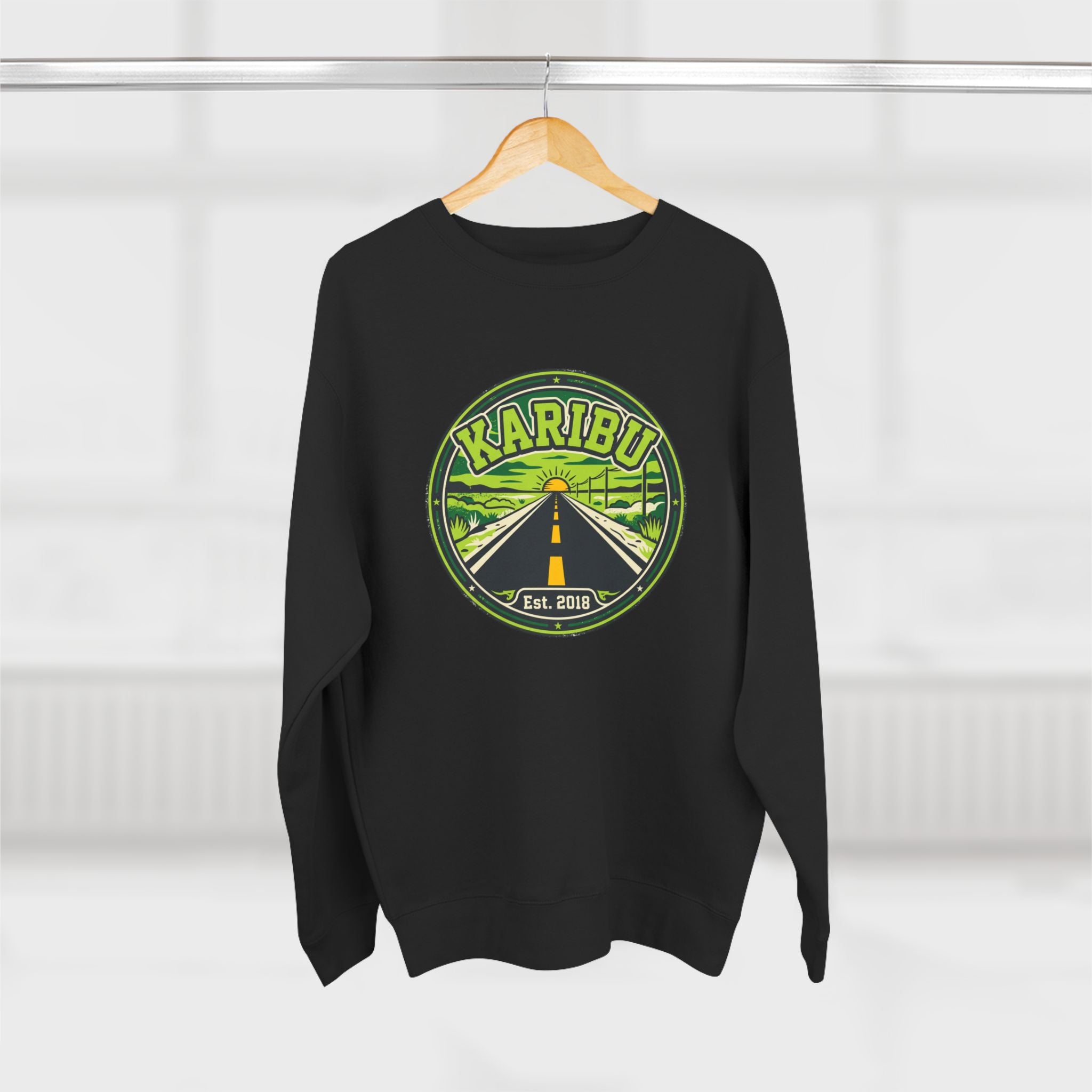 Karibu Roadtrip Crewneck Sweatshirt — Vintage Adventure Travel Graphic