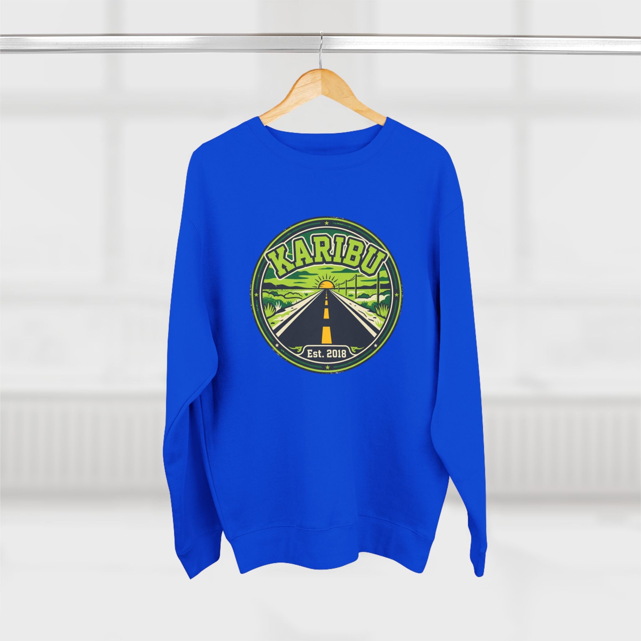 Karibu Roadtrip Crewneck Sweatshirt — Vintage Adventure Travel Graphic