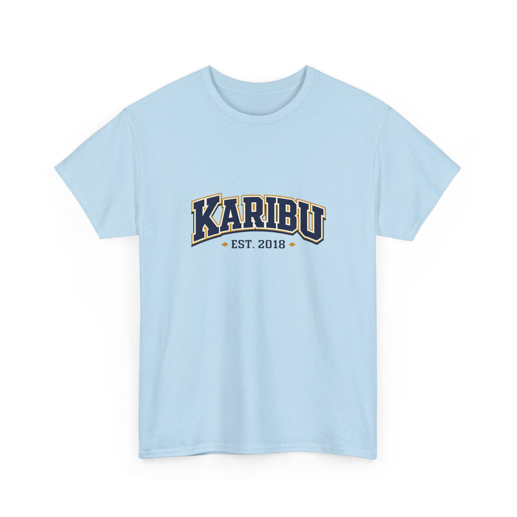 Karibu Est. 2018 Graphic Tee — Vintage Collegiate White T‑Shirt