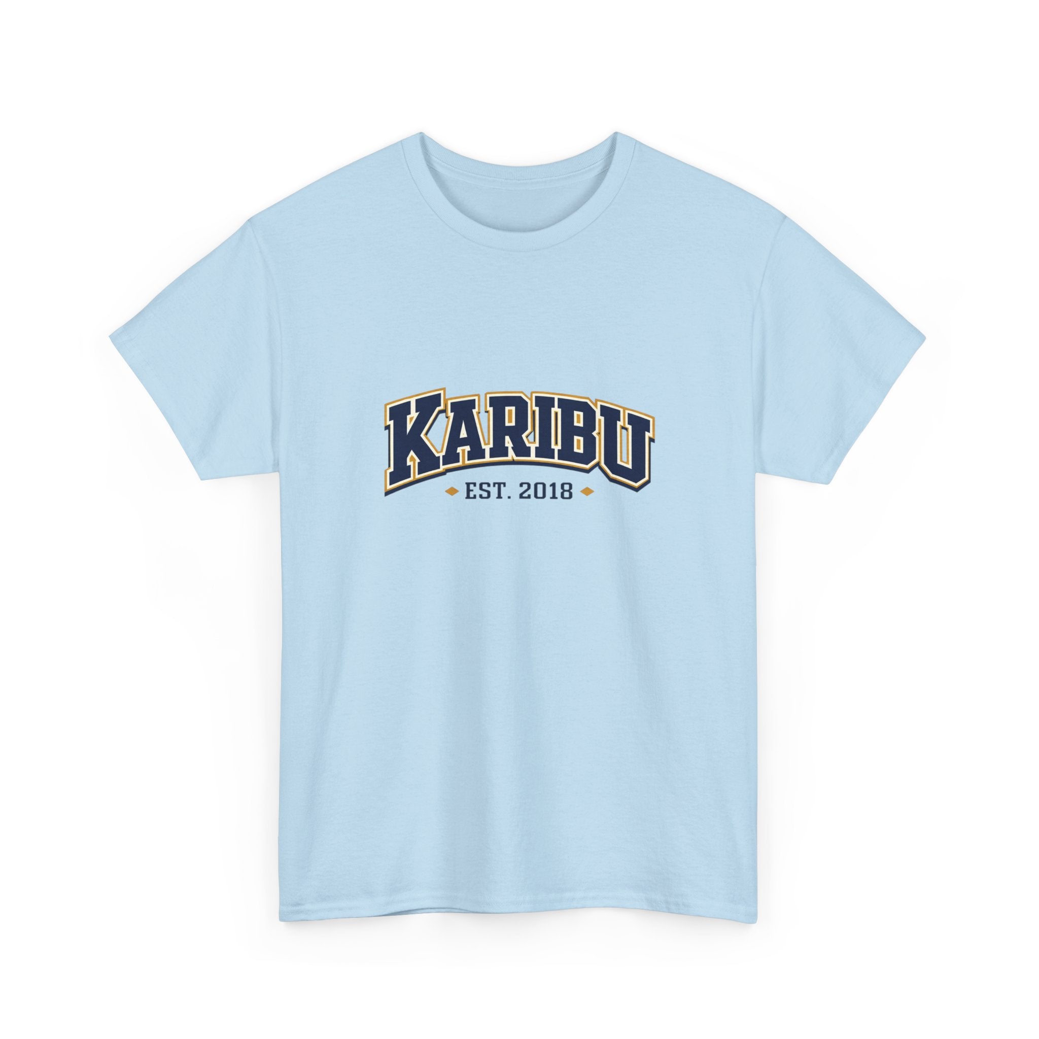 Karibu Est. 2018 Graphic Tee — Vintage Collegiate White T‑Shirt