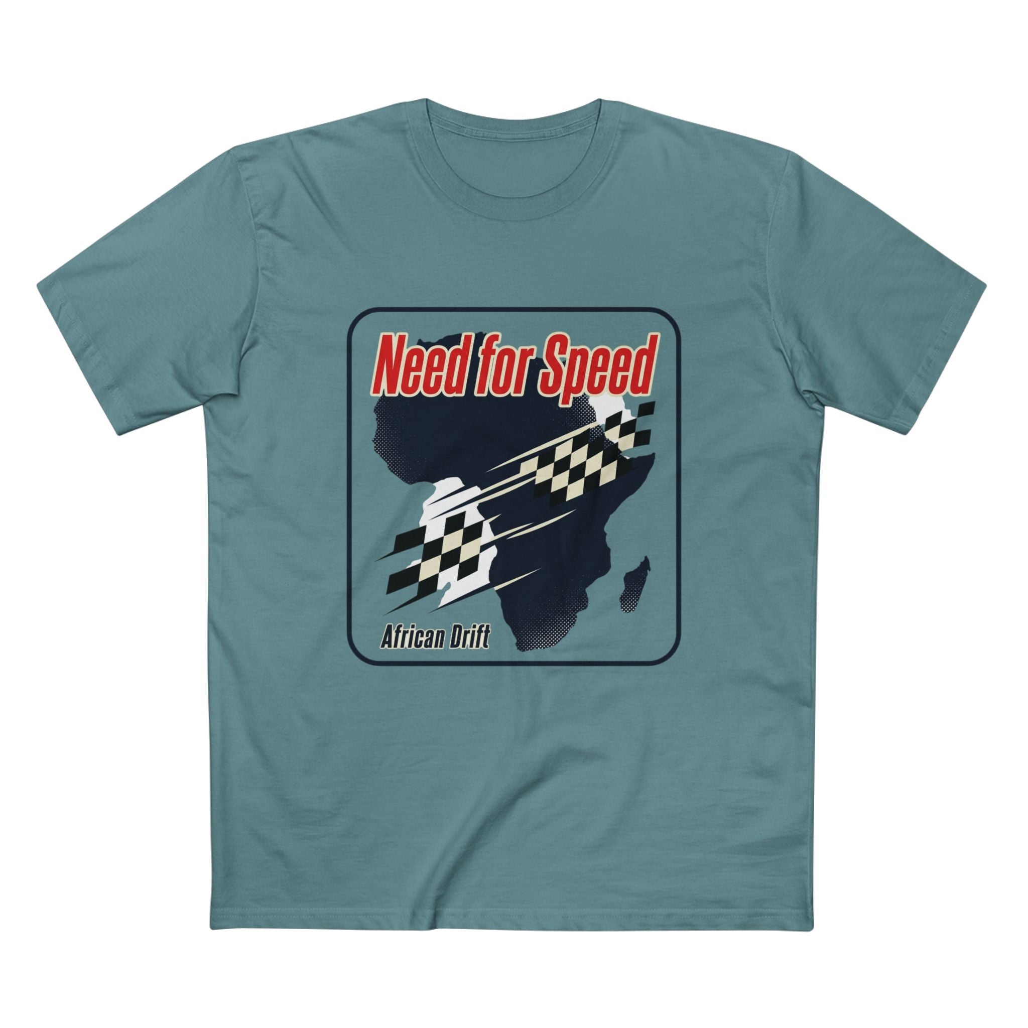 Need for Speed African Drift T‑Shirt — Racing Flag Map Graphic Tee