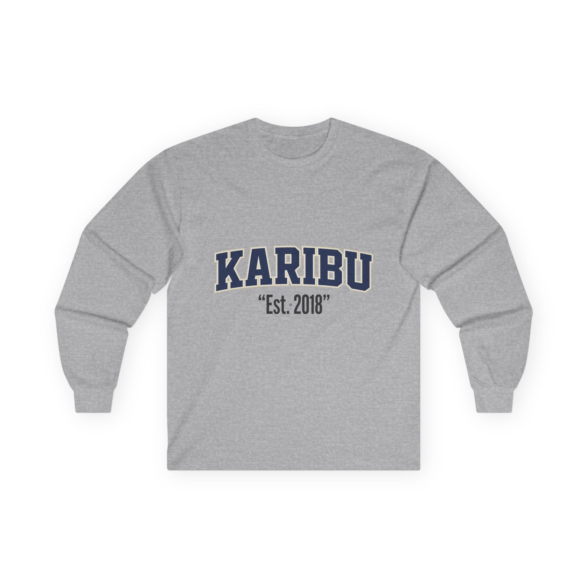 Karibu "Est. 2018" Long Sleeve Tee — Collegiate Welcome Shirt