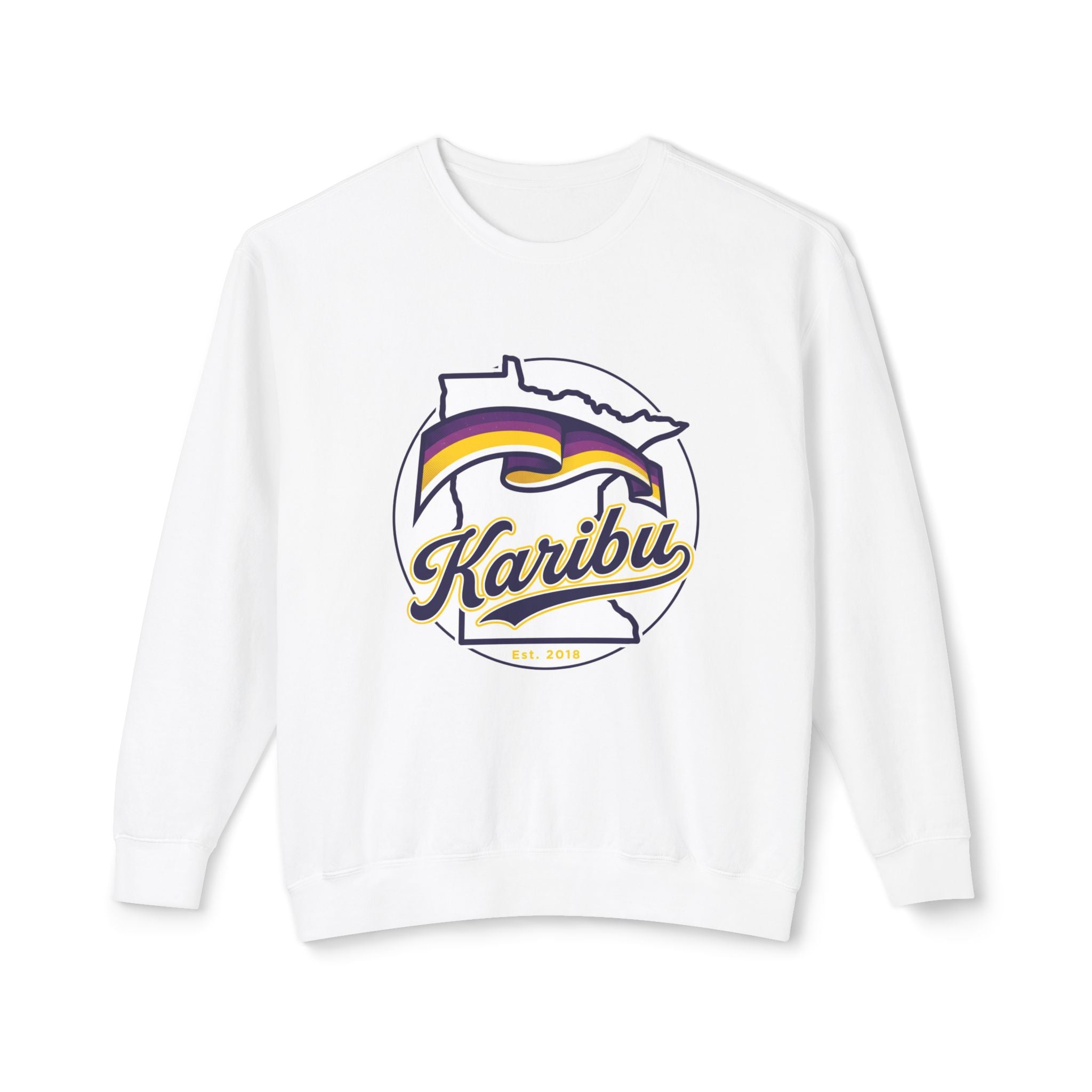 Karibu Minnesota Crewneck Sweatshirt — Retro Wave State Pride