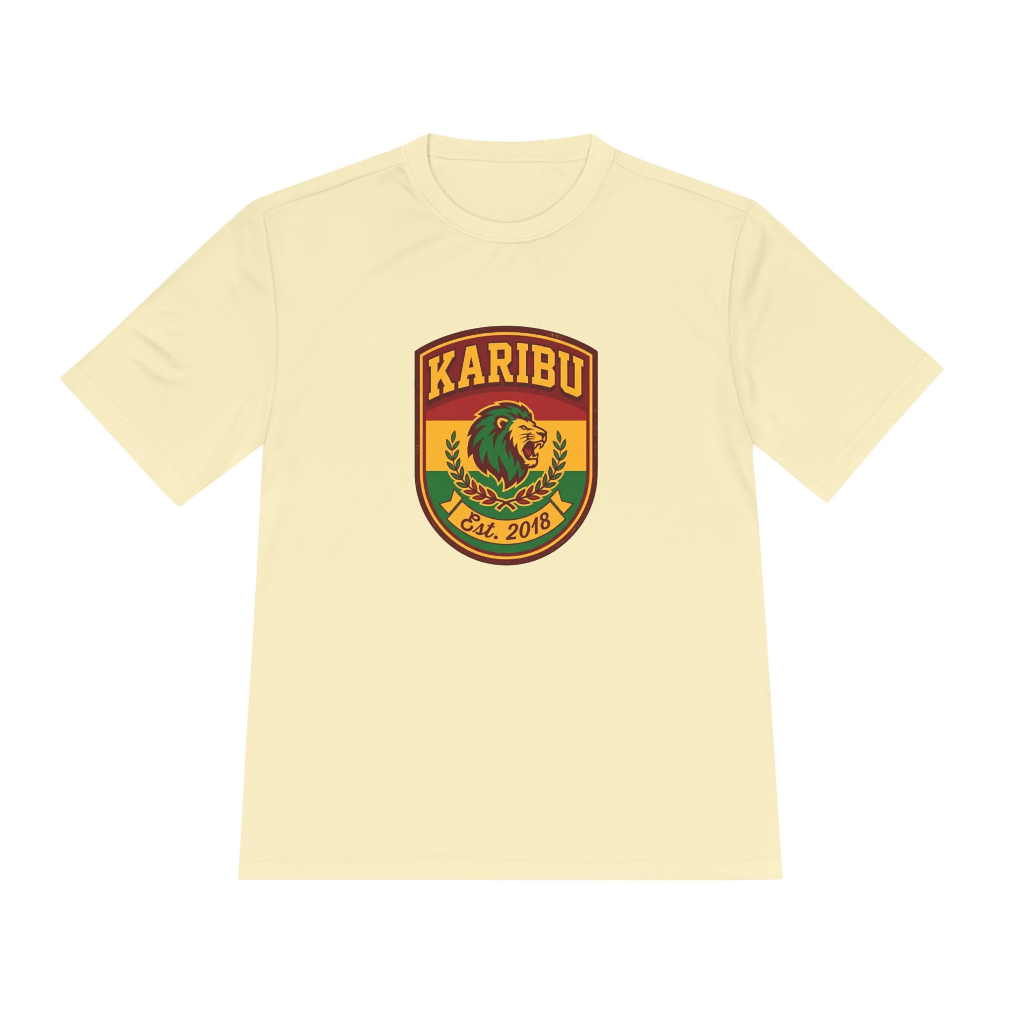 Karibu Lion Shield Tee — African Heritage Emblem Moisture‑Wicking Shirt