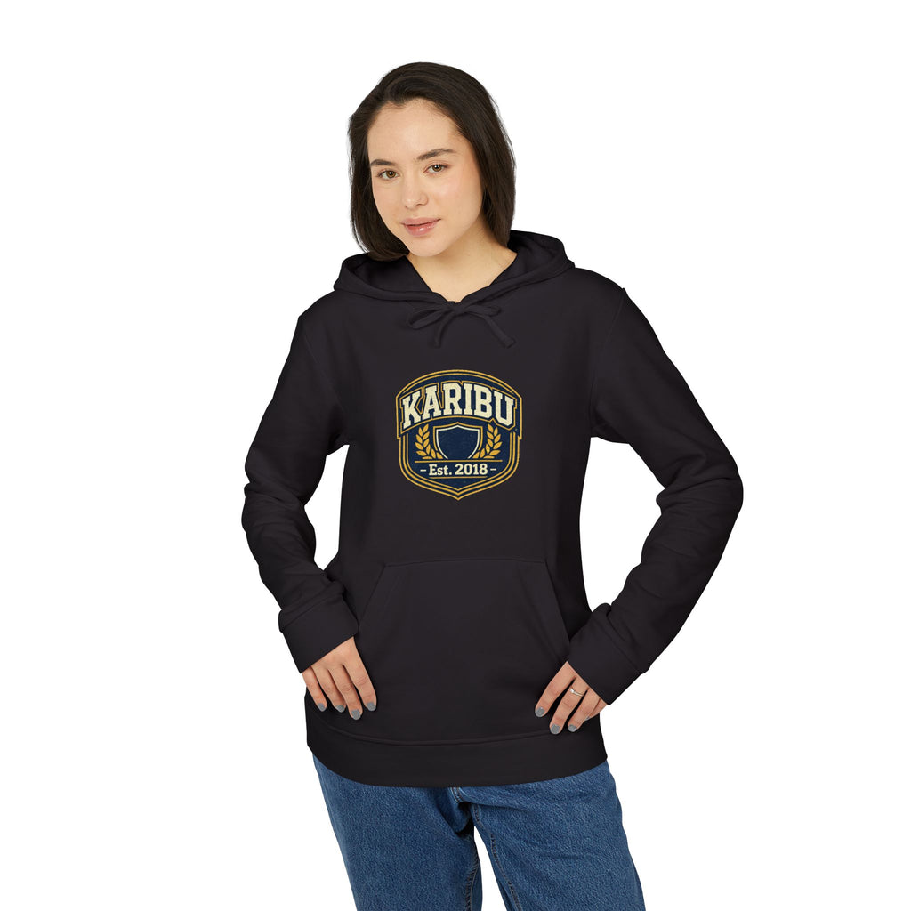 Karibu Est. 2018 Hoodie – Retro Patch Logo Fleece Hoodie