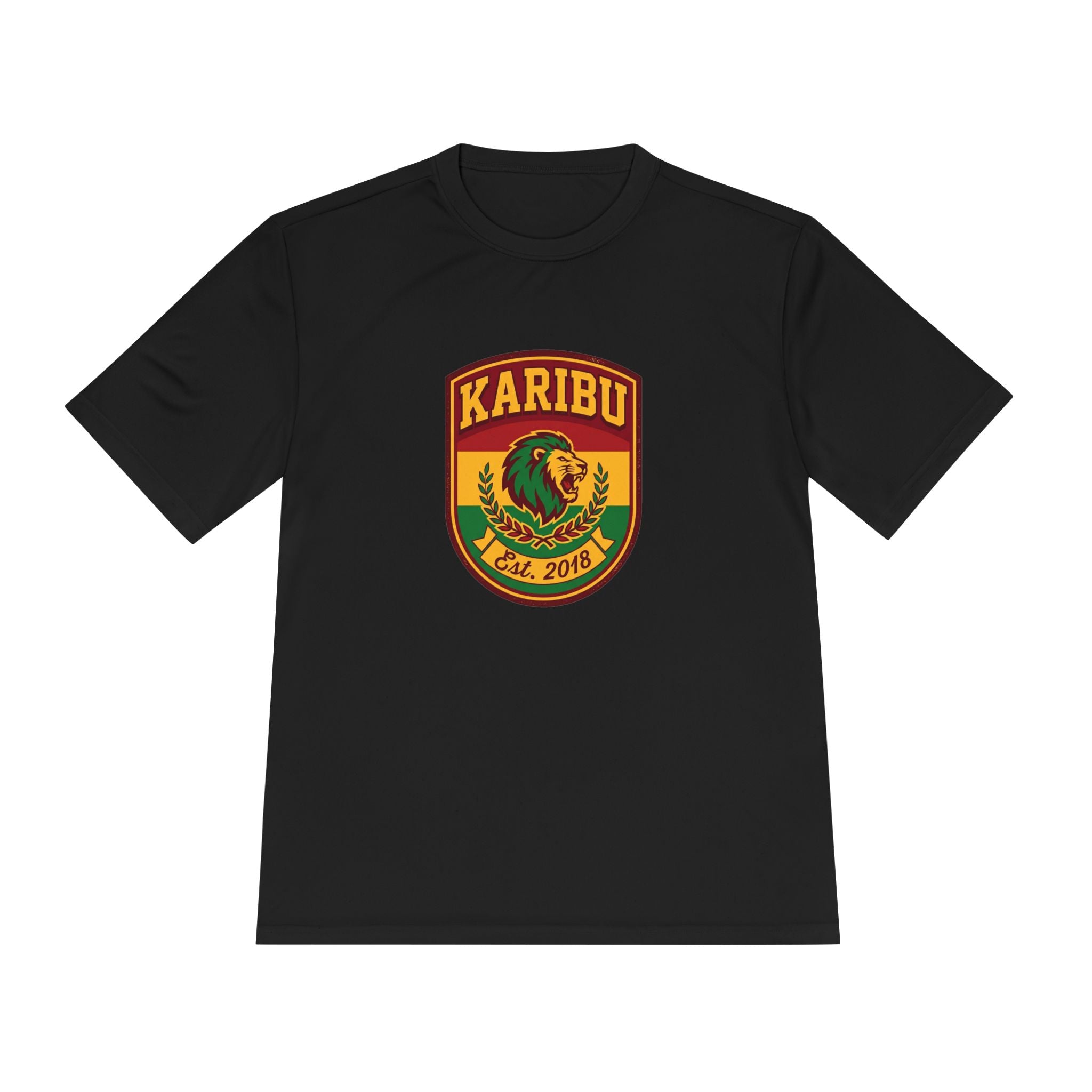 Karibu Lion Shield Tee — African Heritage Emblem Moisture‑Wicking Shirt