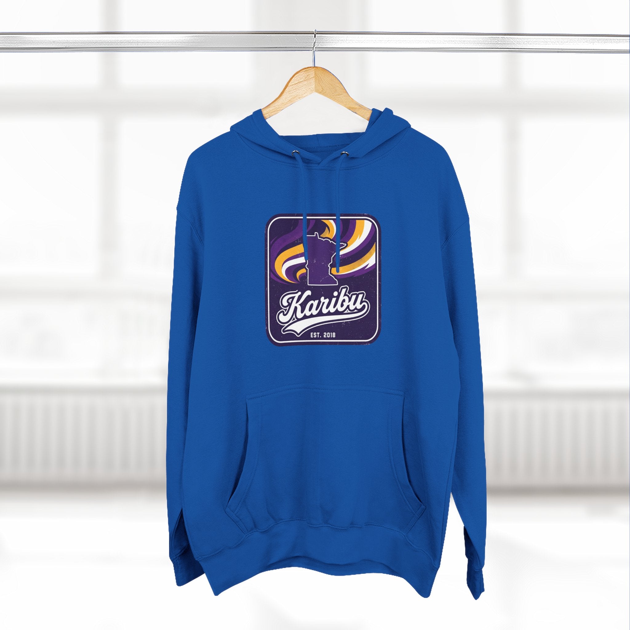 Hoodie - Karibu Retro Wave Logo Fleece Hoodie